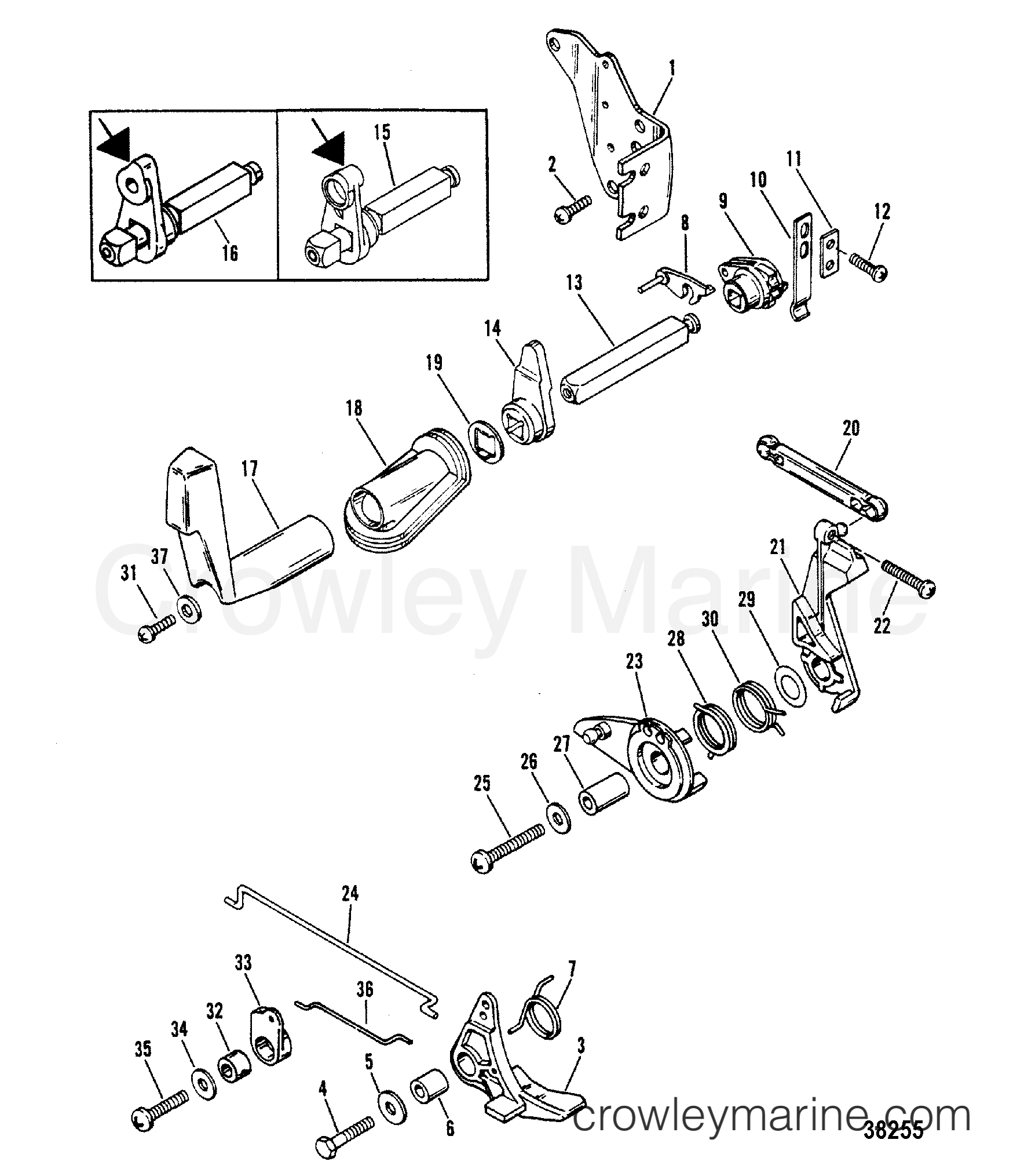 1990 Outboard 15 [MLH] - 7015211SC - THROTTLE AND SHIFT LINKAGE(SIDE SHIFT MODELS)