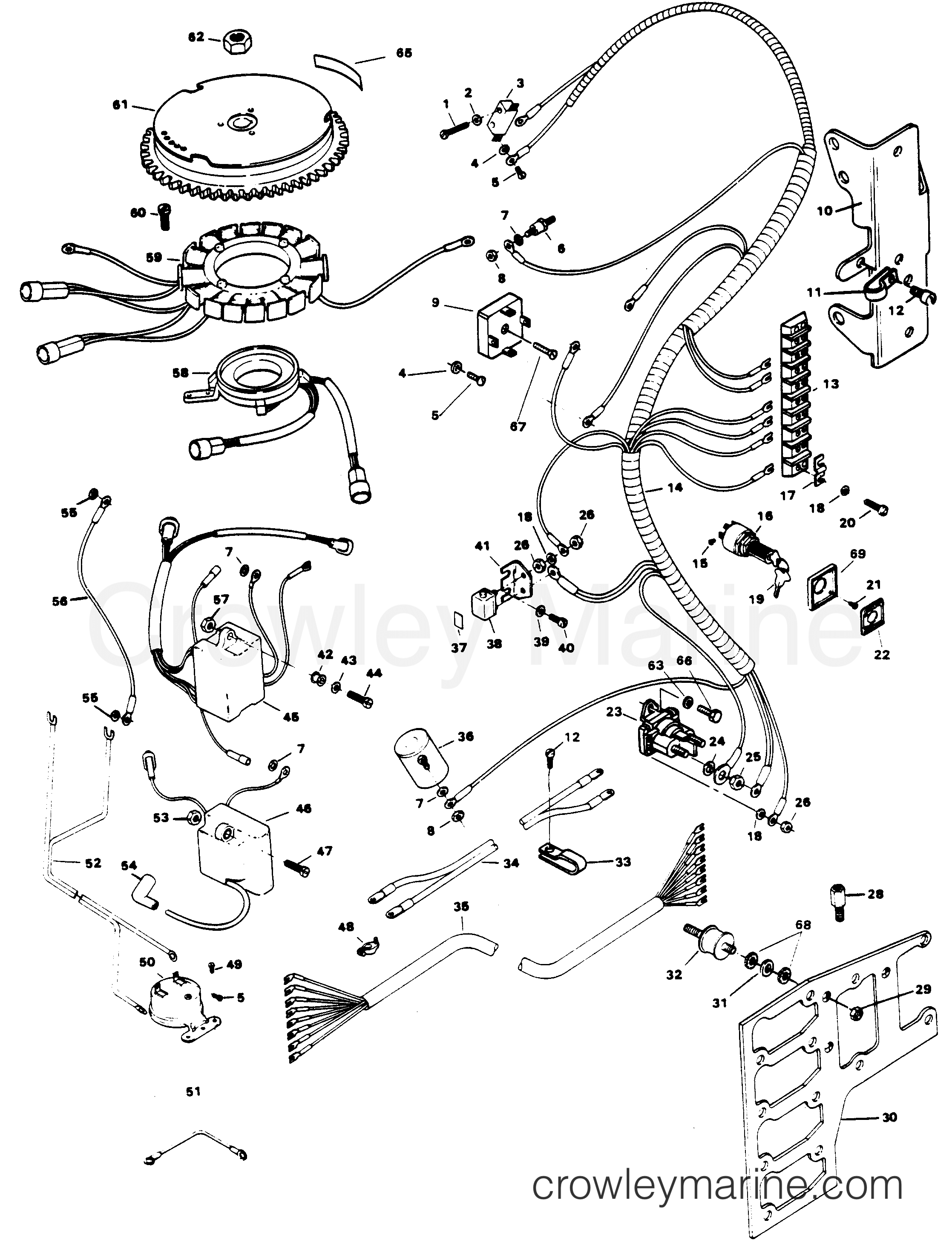 1984 Outboard 125 - 1258F4A [Force] - ELECTRICAL COMPONENTS