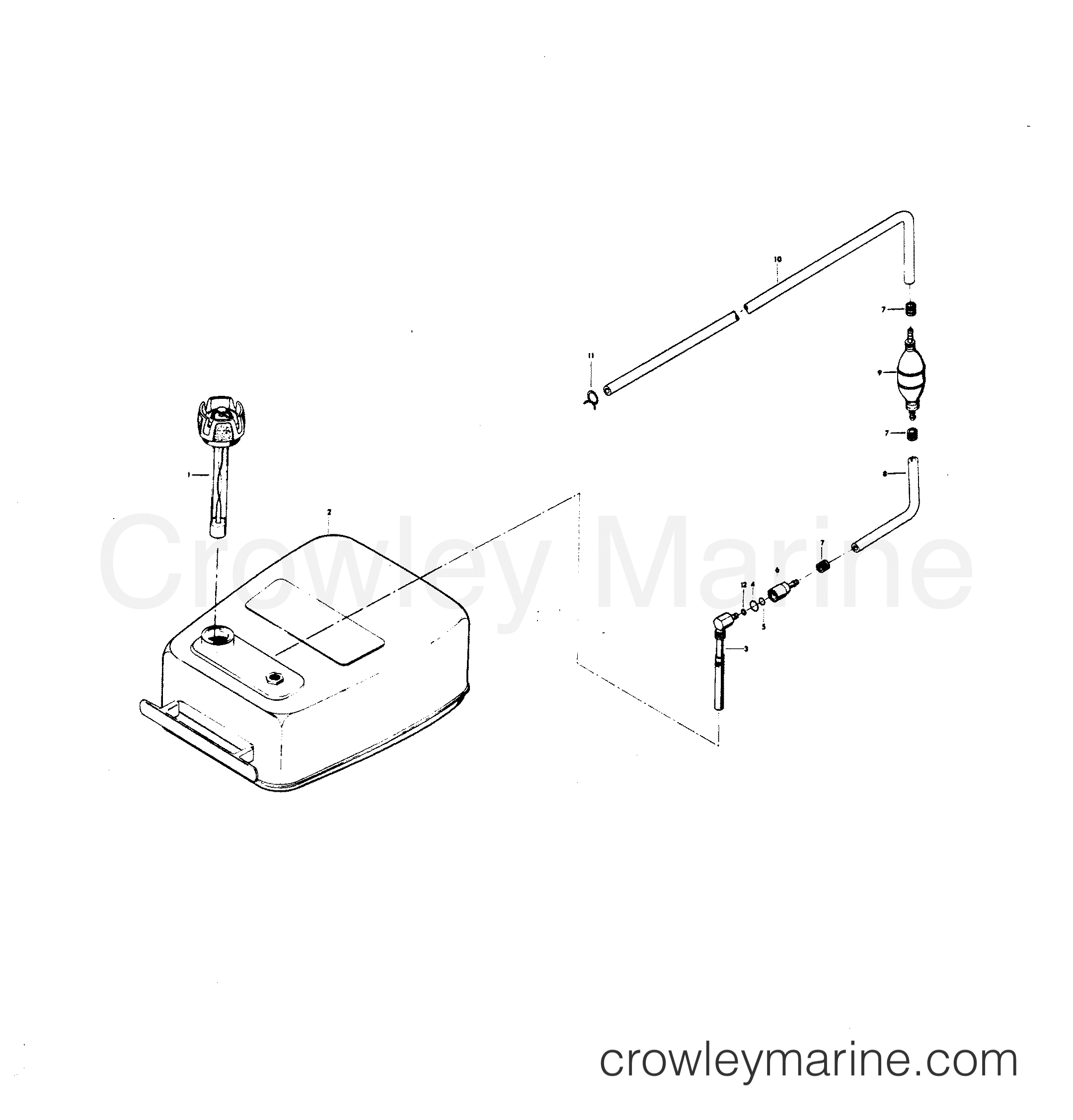 1981 Outboard 115 - H1156H81D - FUEL TANK AND LINE