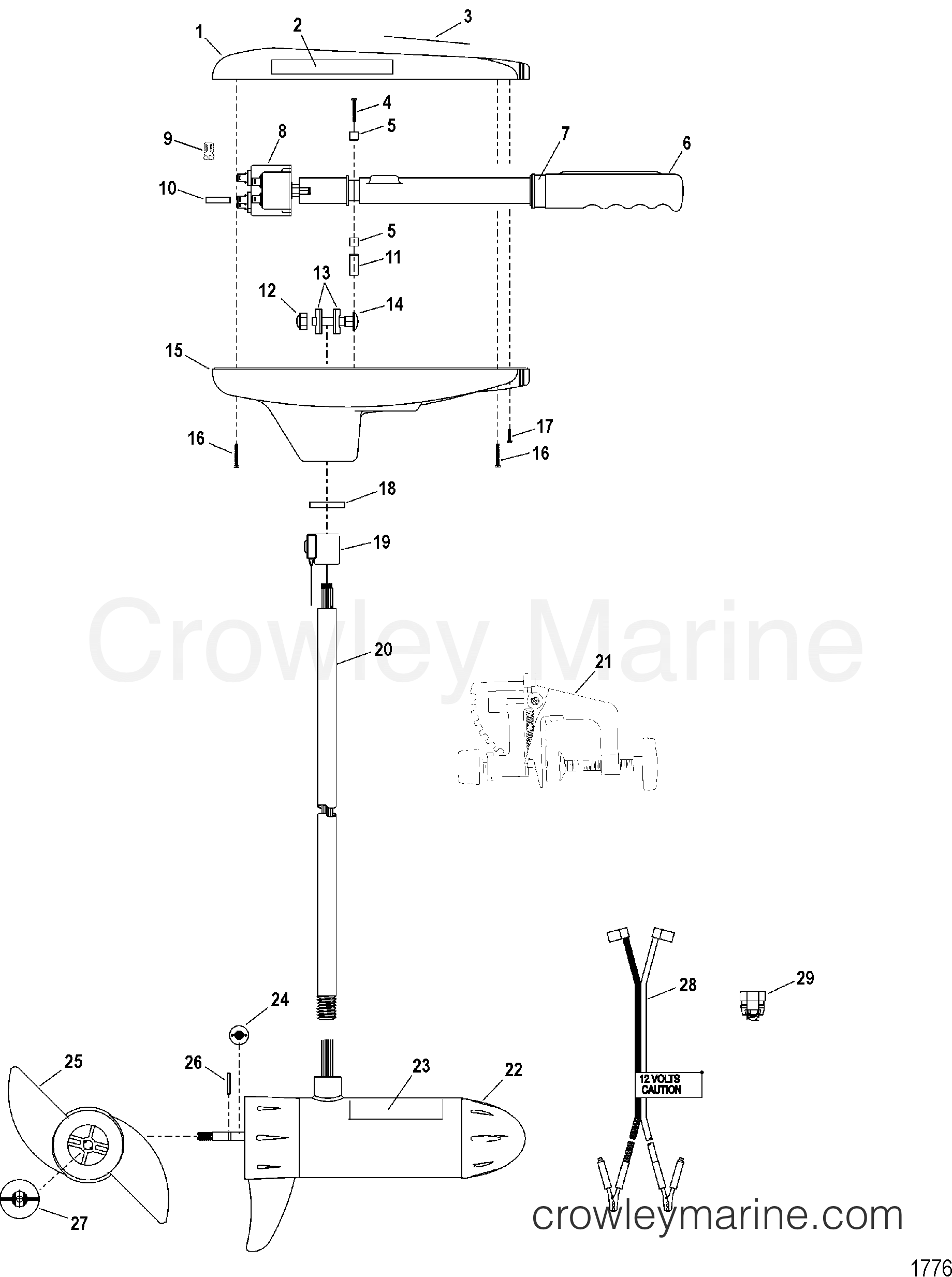 COMPLETE TROLLING MOTOR(MODEL TT2500) (12 VOLT) 2002 Electric