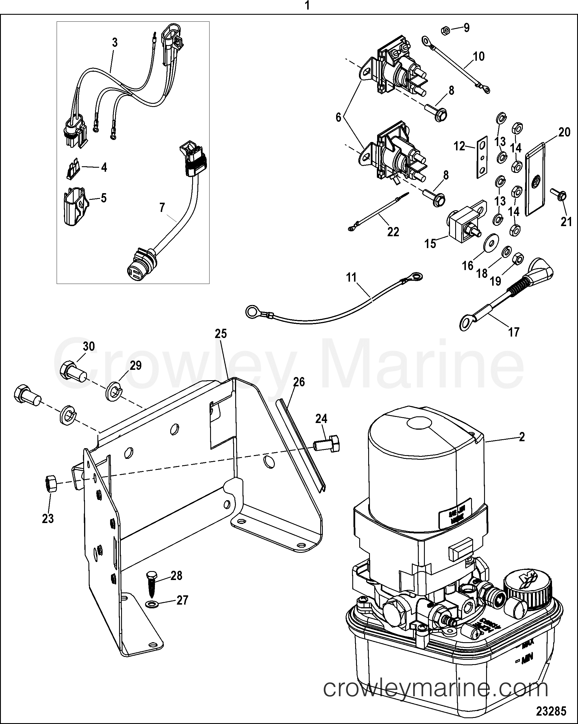 1998 Inboard Engine 2.0L QSD [EI 130] - 30200020D - TRIM PUMP ASSEMBLY, COMPLETE