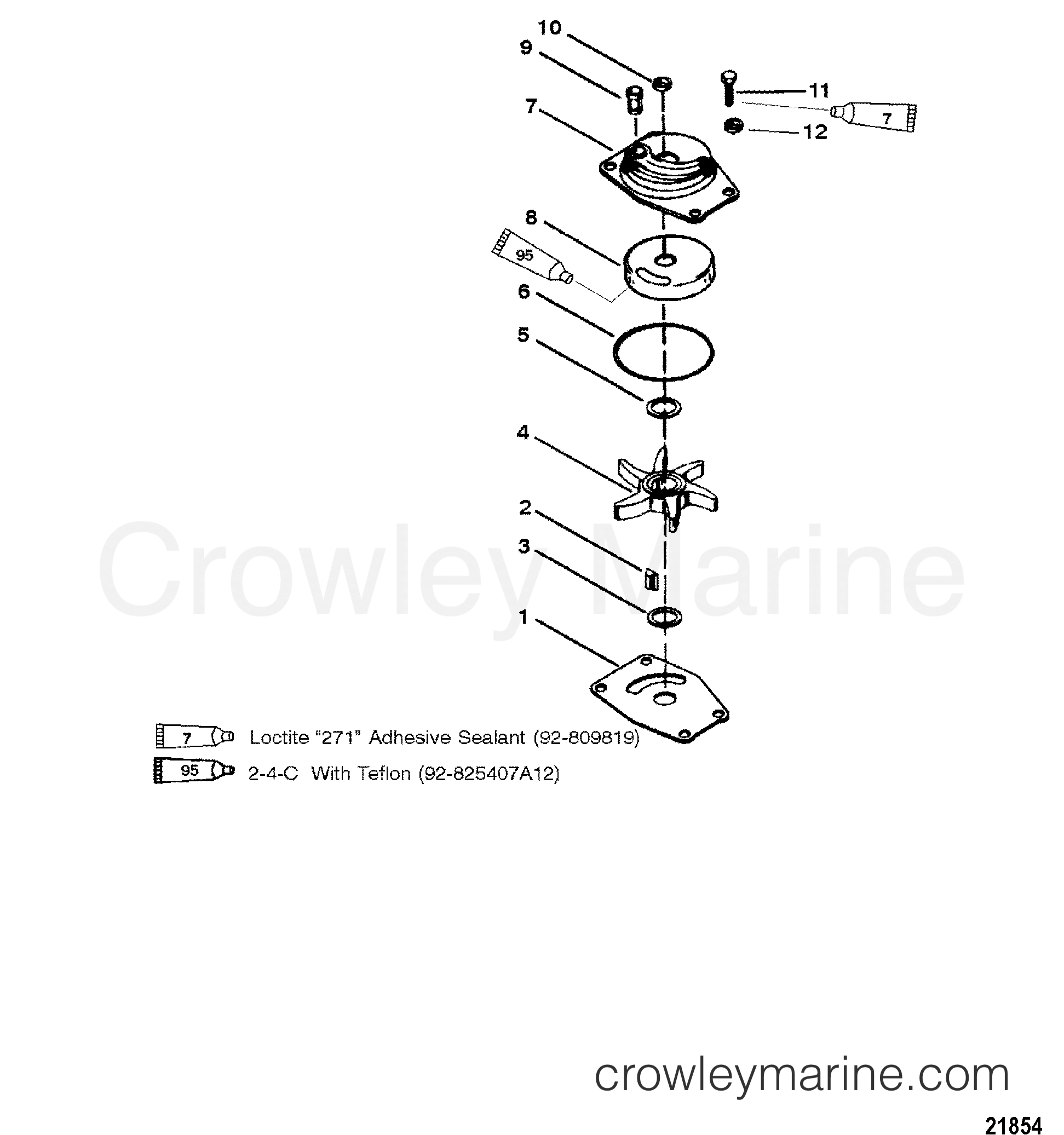 1998 Outboard 20 [MLH] - 7020211GD - JET WATER PUMP COMPONENTS