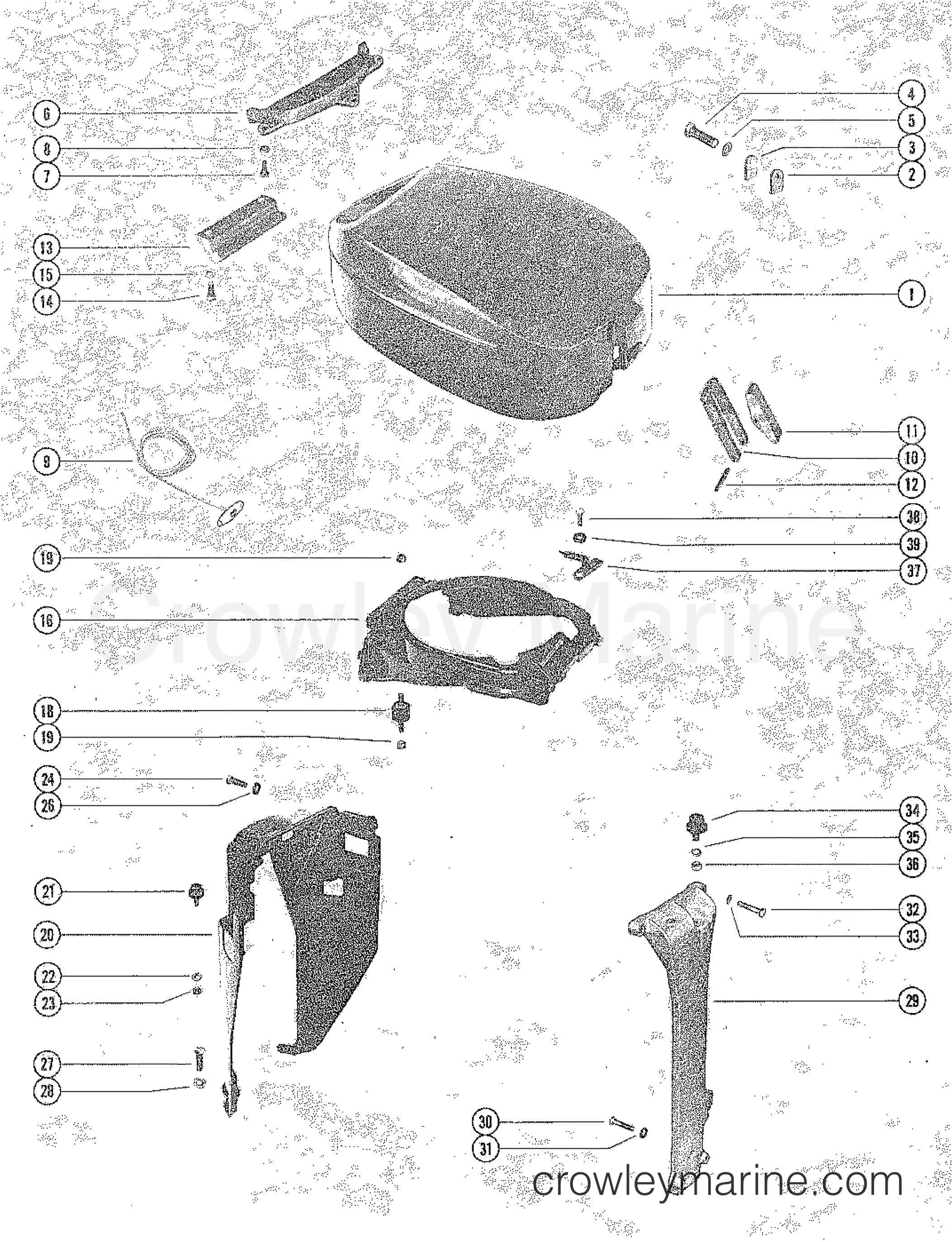 1979 Outboard 115 [EL] - 7115529 - TOP COWL AND SUPPORT BRACKETS