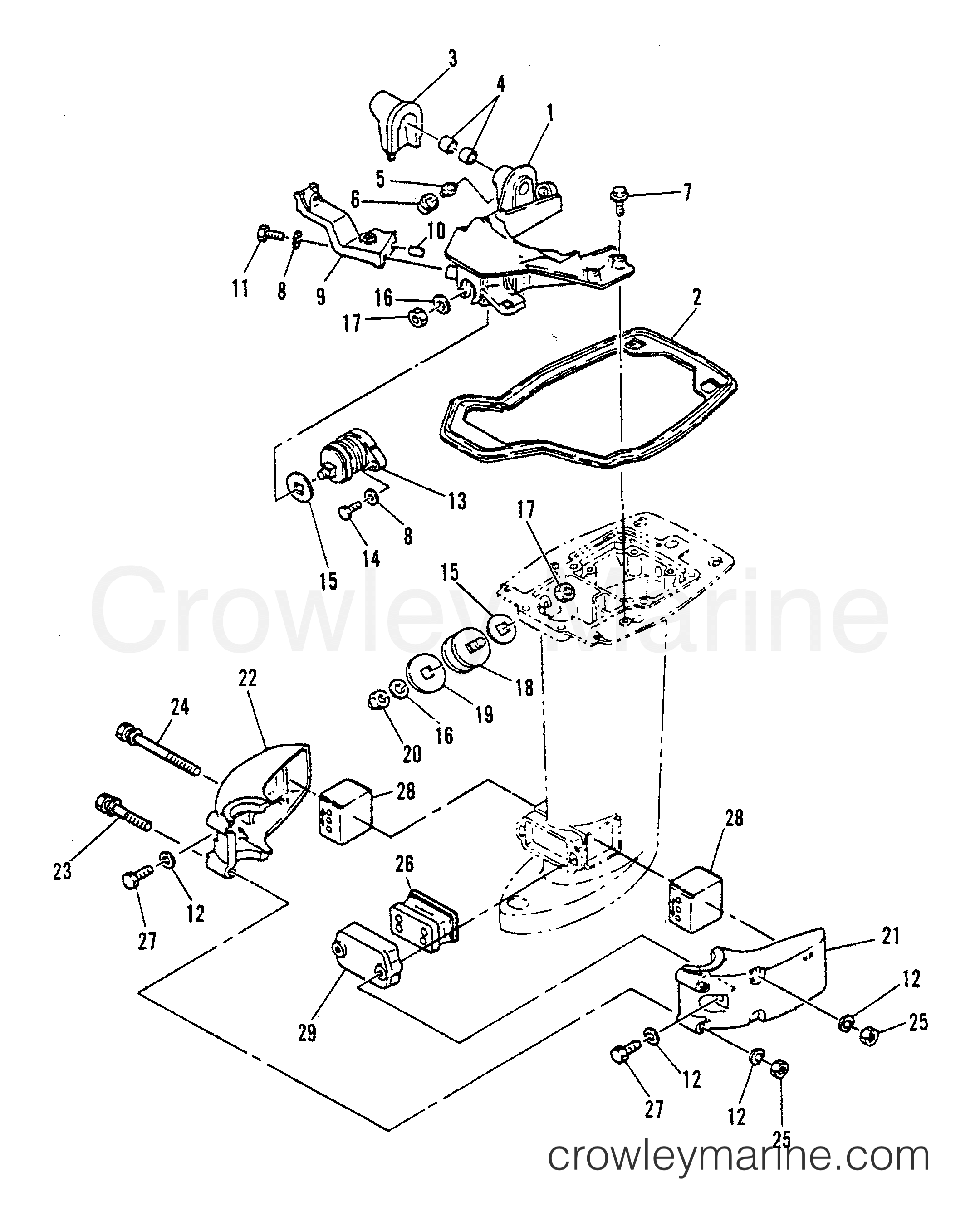 1980 Outboard 25 [E] - 7025500 - MOUNTING SYSTEM