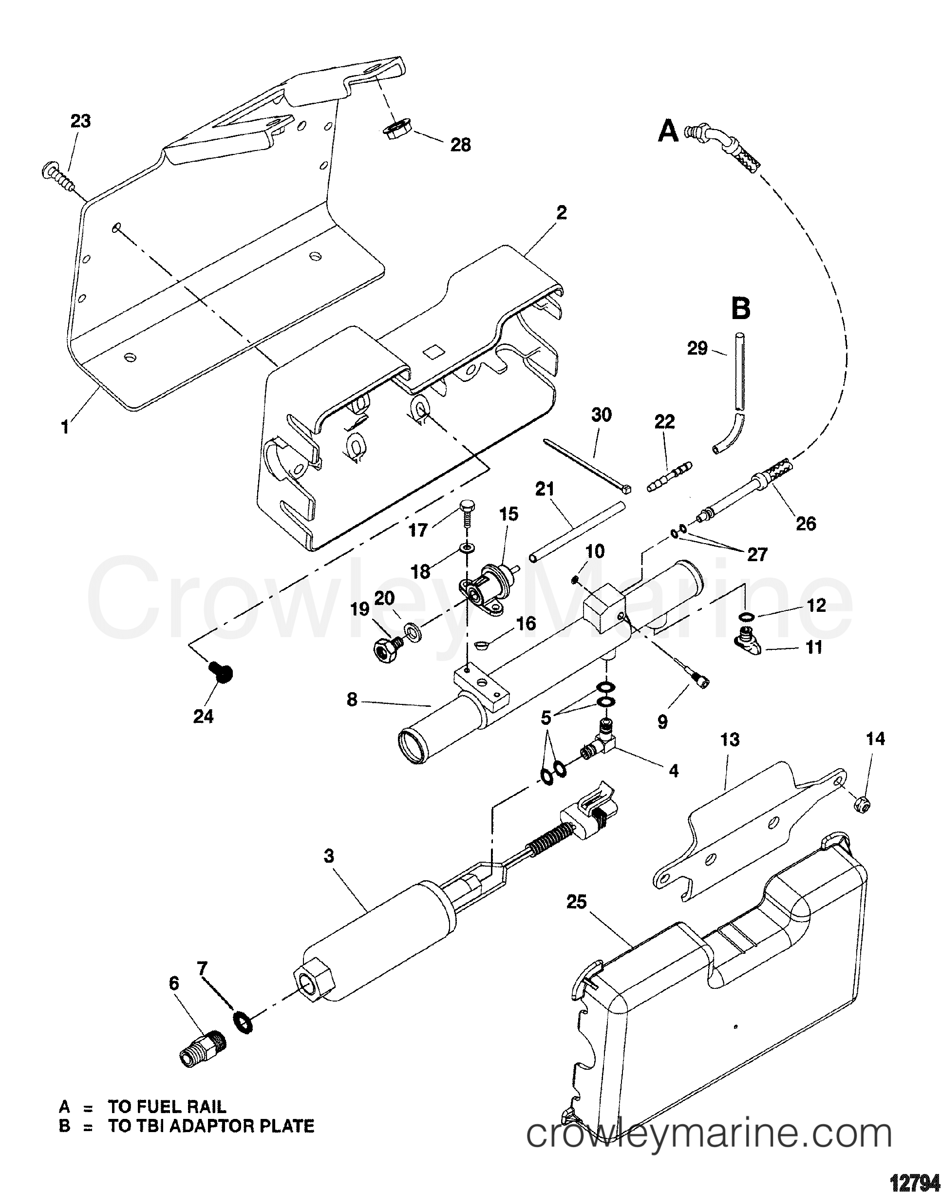 FUEL PUMP AND FUEL COOLER - 1998 Stern Drive 6.2L [BRAVO MPI 