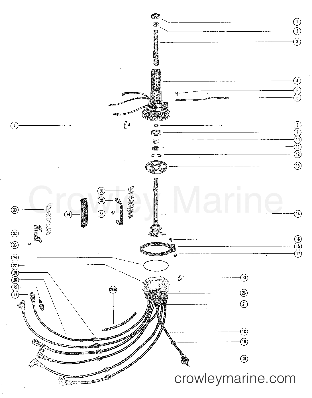 DISTRIBUTOR HOUSING AND ROTOR - 1978 Outboard 90 [ELPT] 1090628 ...