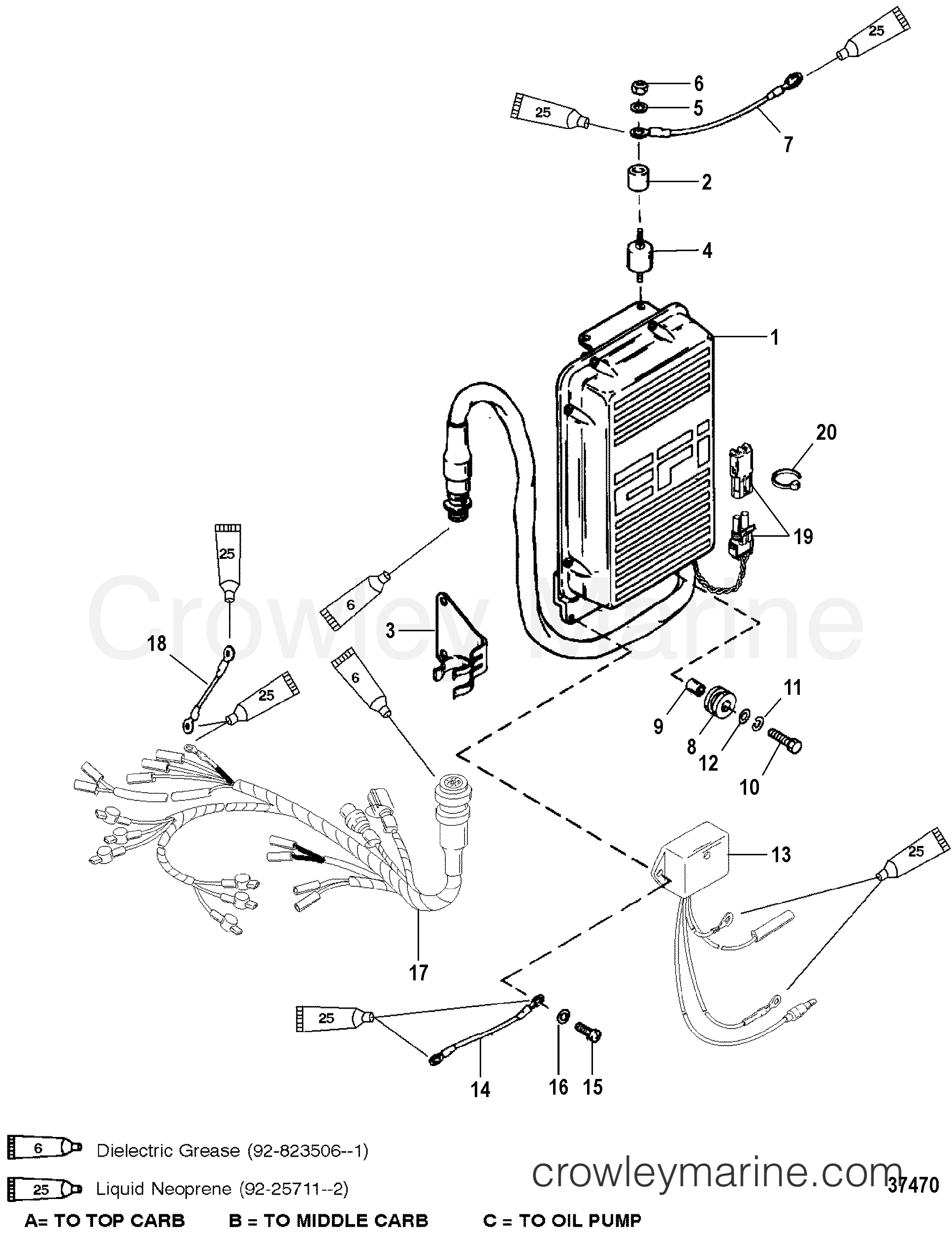 1996 Outboard 150MG [L EFI] - 7150413ET - E.C.U. ASSEMBLY