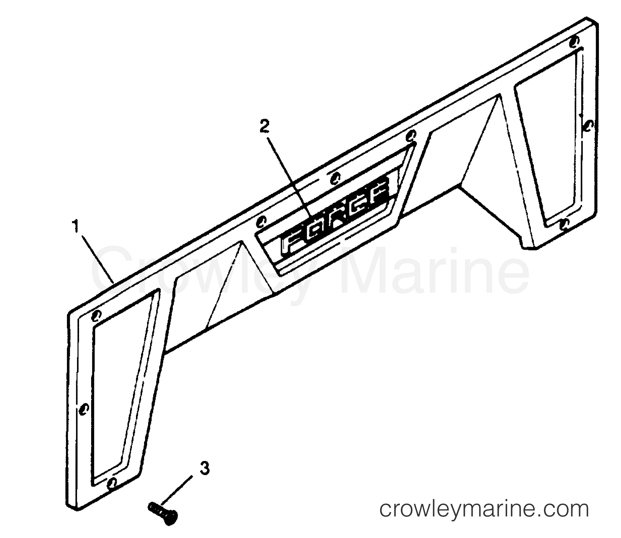 1990 Outboard 90LD - 90LD90C [L-DRIVE] [Force] - TRANSOM SHIELD
