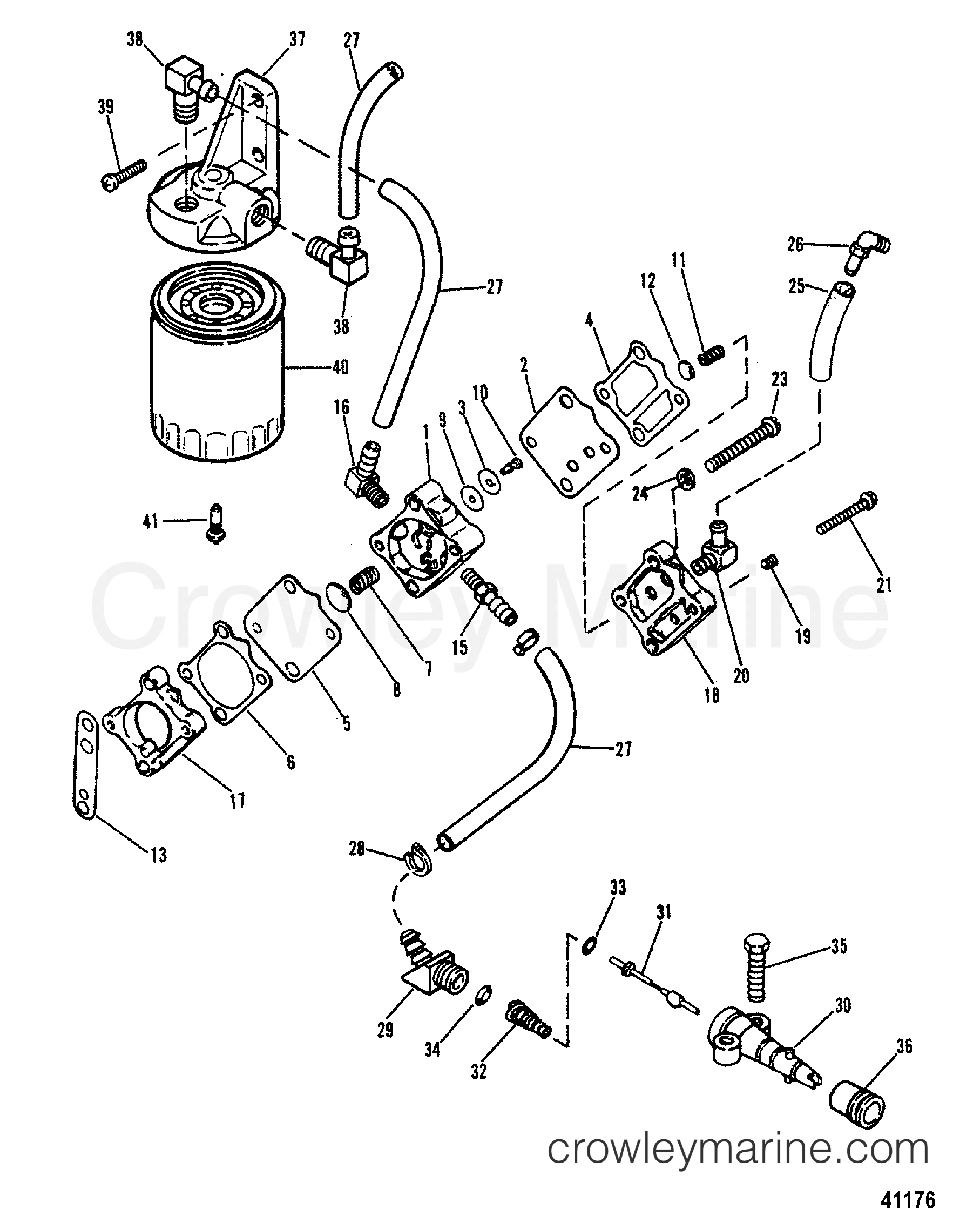 FUEL PUMP AND FUEL FILTER - 1987 Outboard 220XRI [L] 7220727