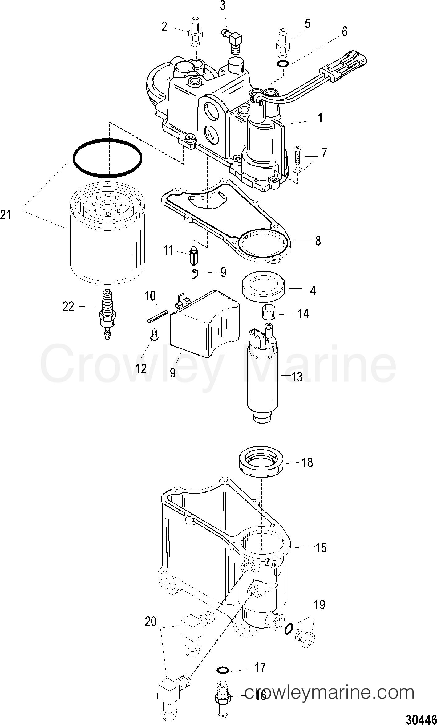 2002 Outboard 175DFI [L DIG] - 7175D73LD - VAPOR SEPARATOR COMPONENTS