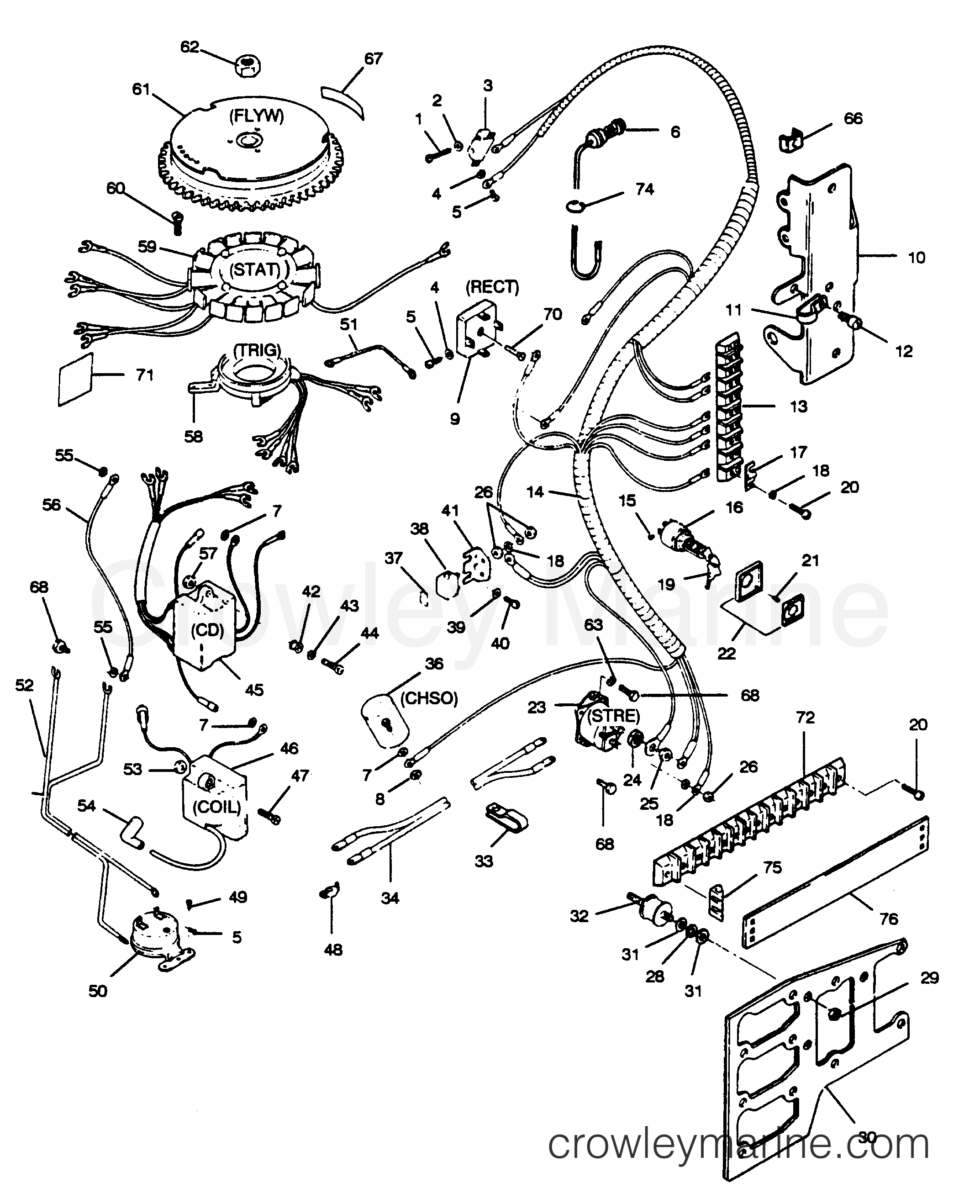 1989 Outboard 85 - 856A9C [Force] - ELECTRICAL COMPONENTS