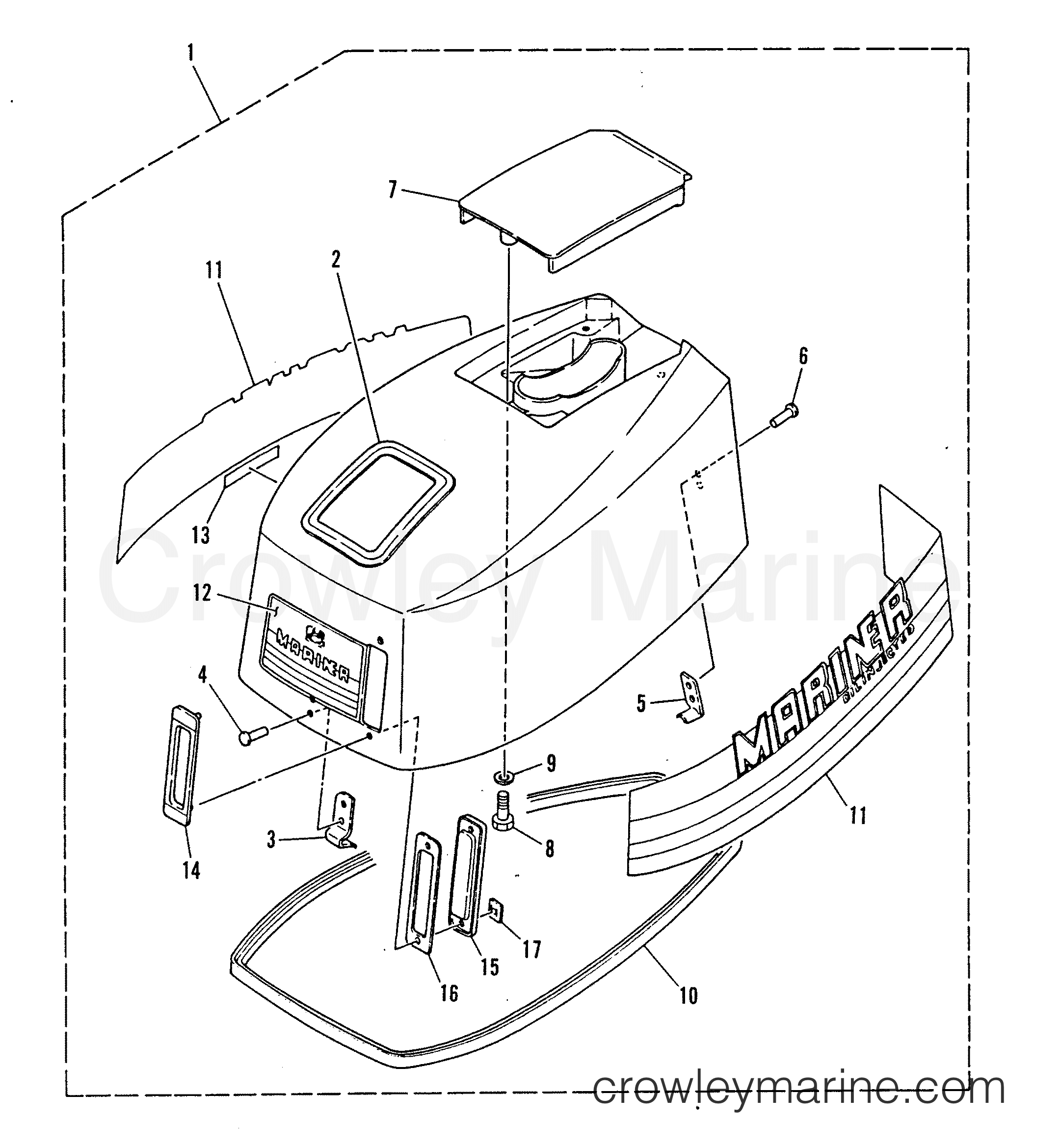 1986 Outboard 40 [ELO] - 7040716 - TOP COWLING