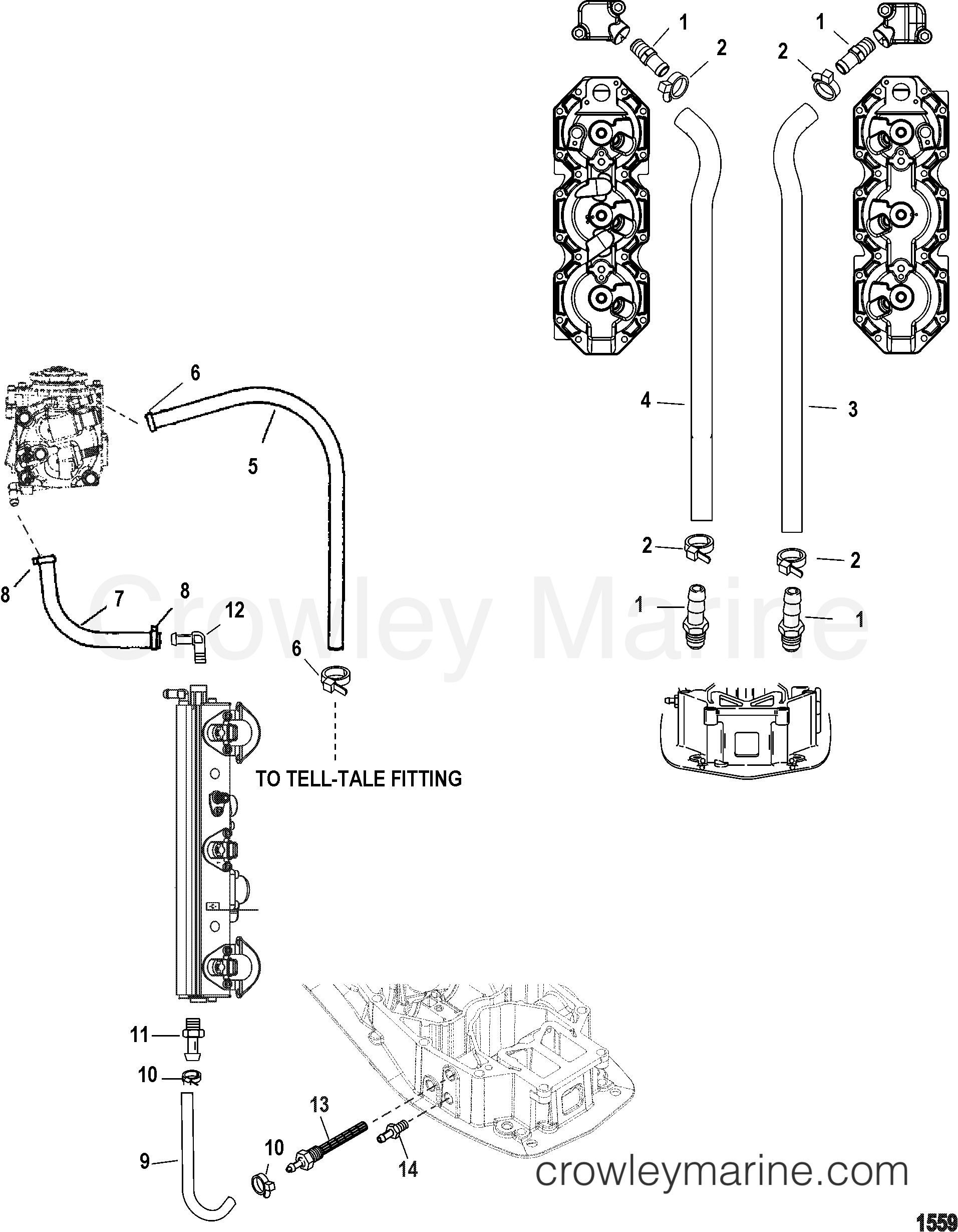WATER HOSES 2003 Mercury Race Outboard 250 XS [OPTIMAX] 1925356AH