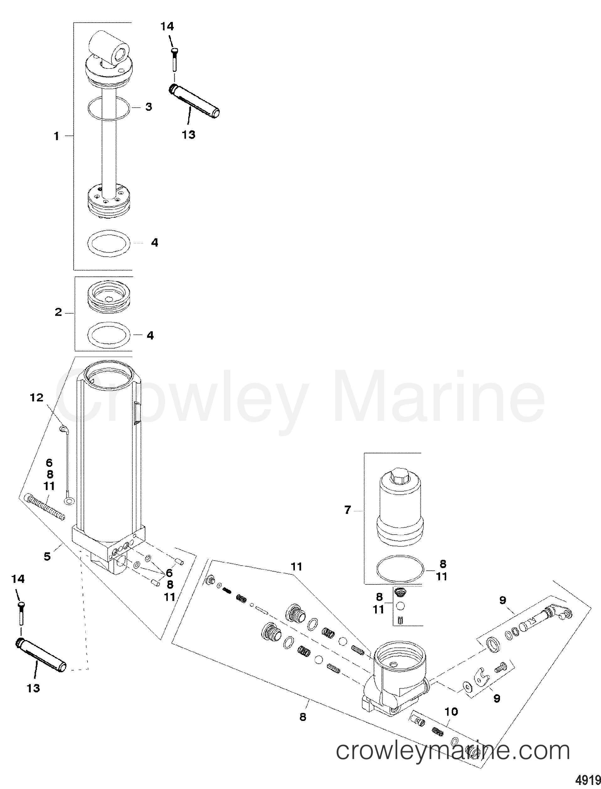 2004 Outboard 60 [EO] - 7060302RB - MANUAL TILT COMPONENTS