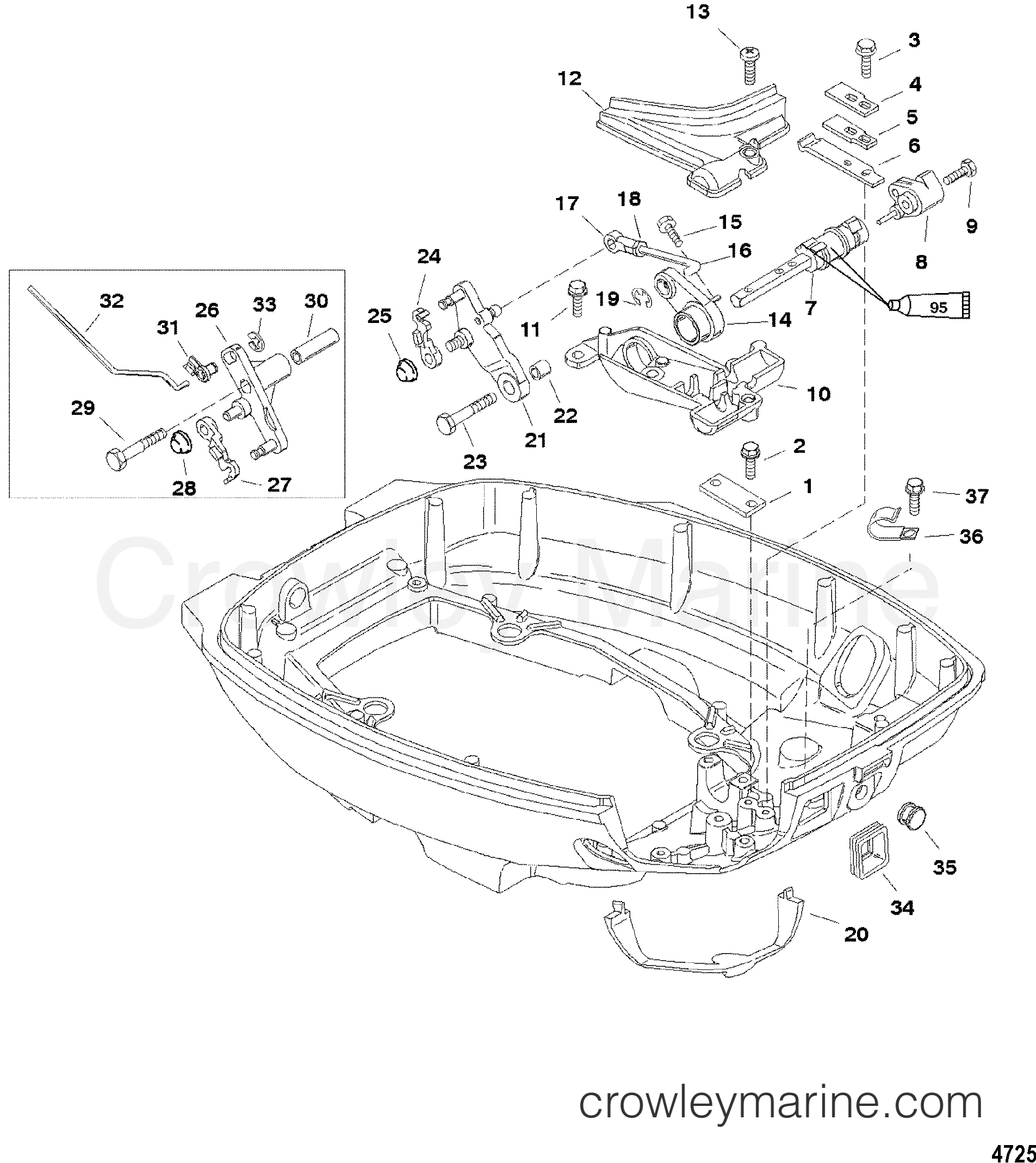 2003 Outboard 13.5 [M 4] - 7F13203MB - THROTTLE/SHIFT LINKAGE(NON-HANDLE MODELS)