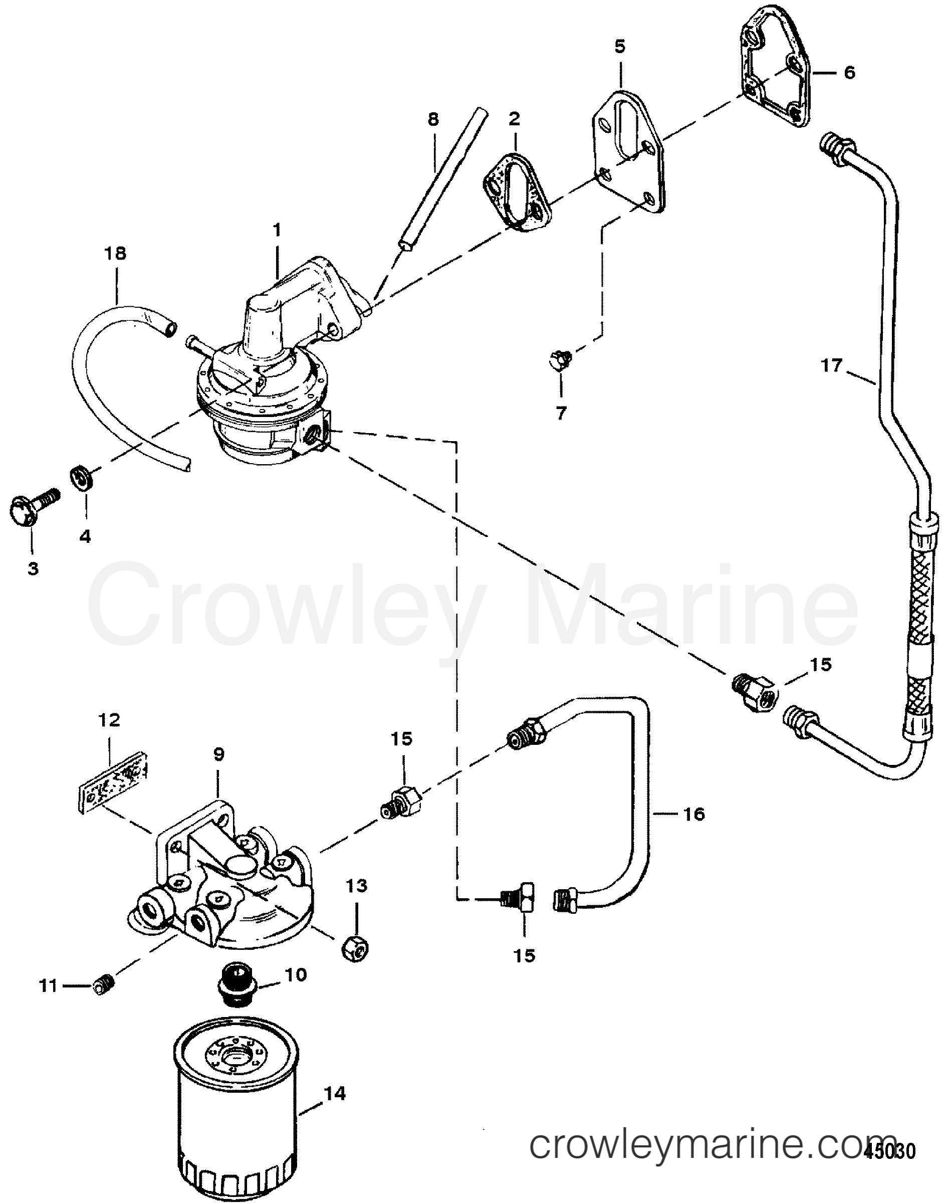 FUEL PUMP AND FUEL FILTER 1994 Inboard Engine 5.7L TBI [350MAG.SKI