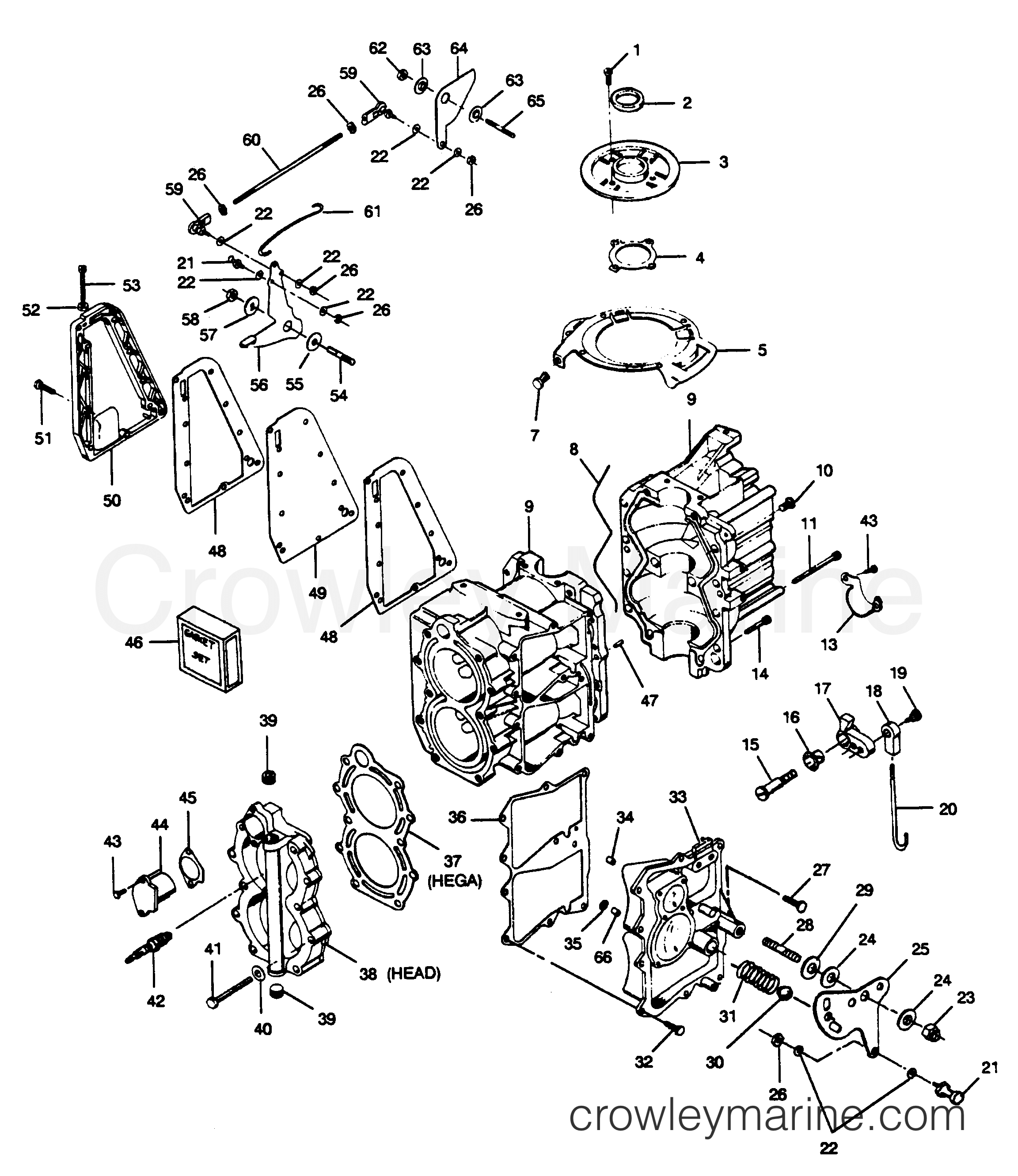 1989 Outboard 35 - 357F9C [Force] - POWER HEAD