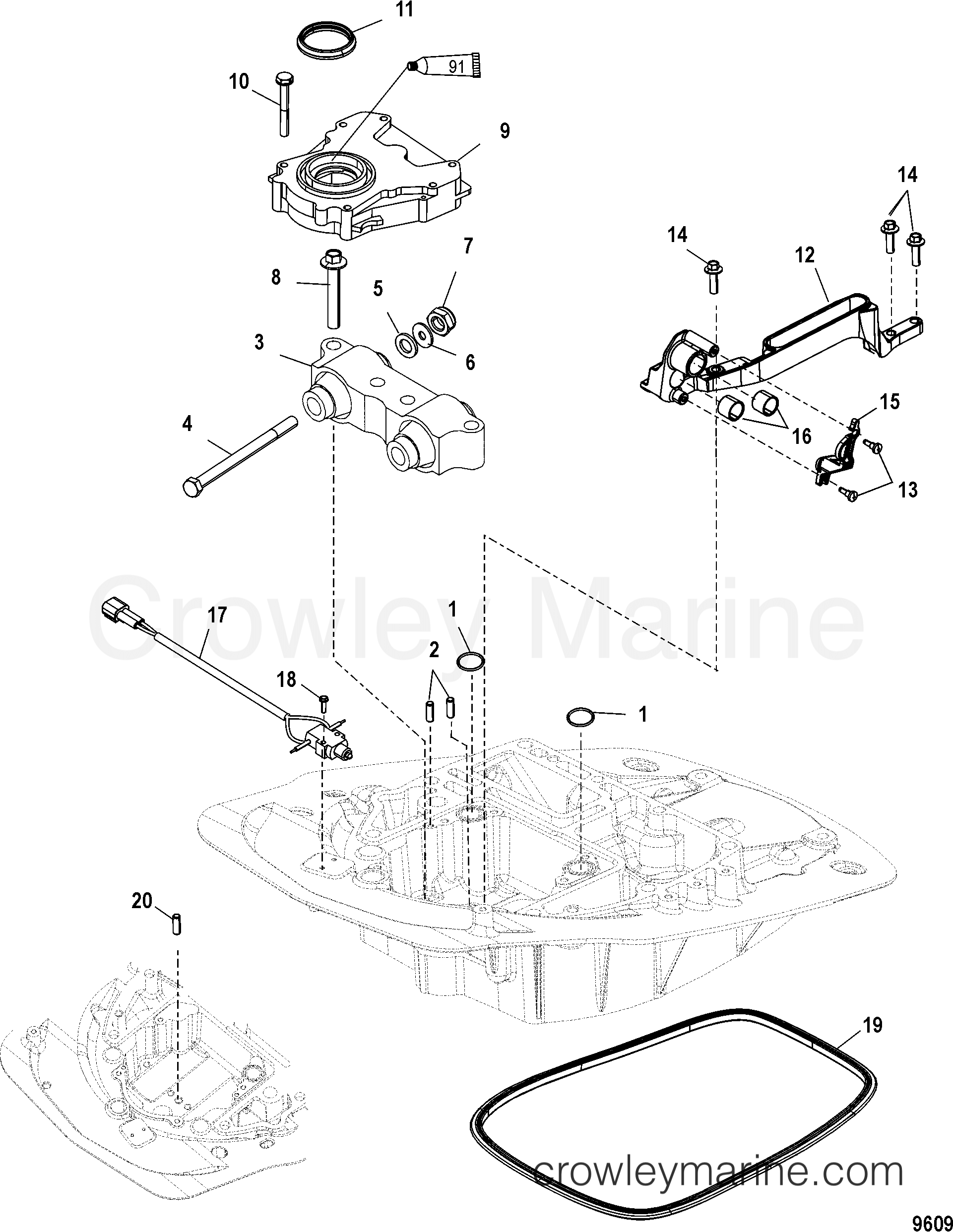 OIL PUMP 2005 Outboard 75EFI [ELPT 4] 7F75413TD Crowley Marine