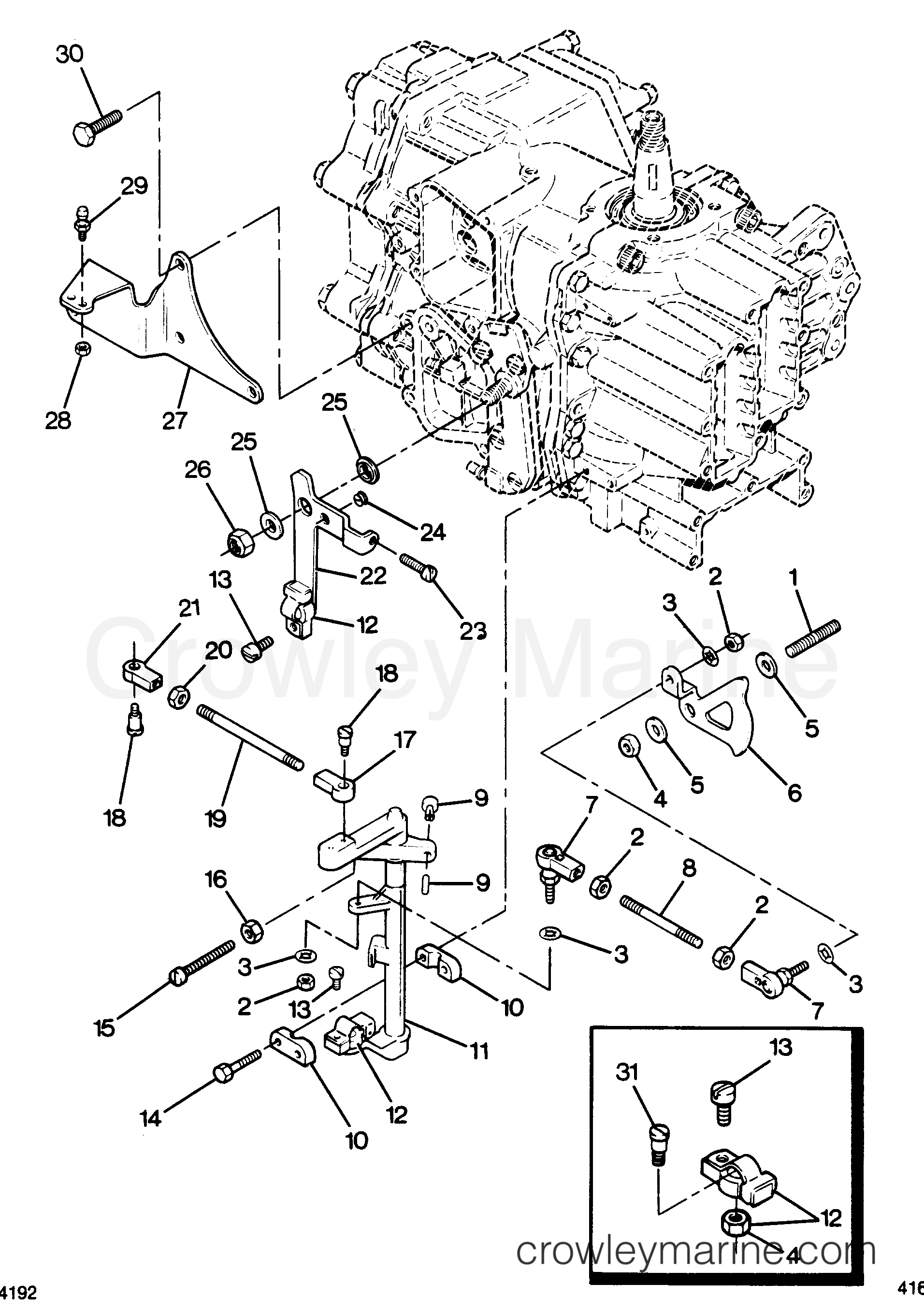 1988 Outboard 50 - 507Y8A [Force] - SHIFT AND THROTTLE LINKAGE