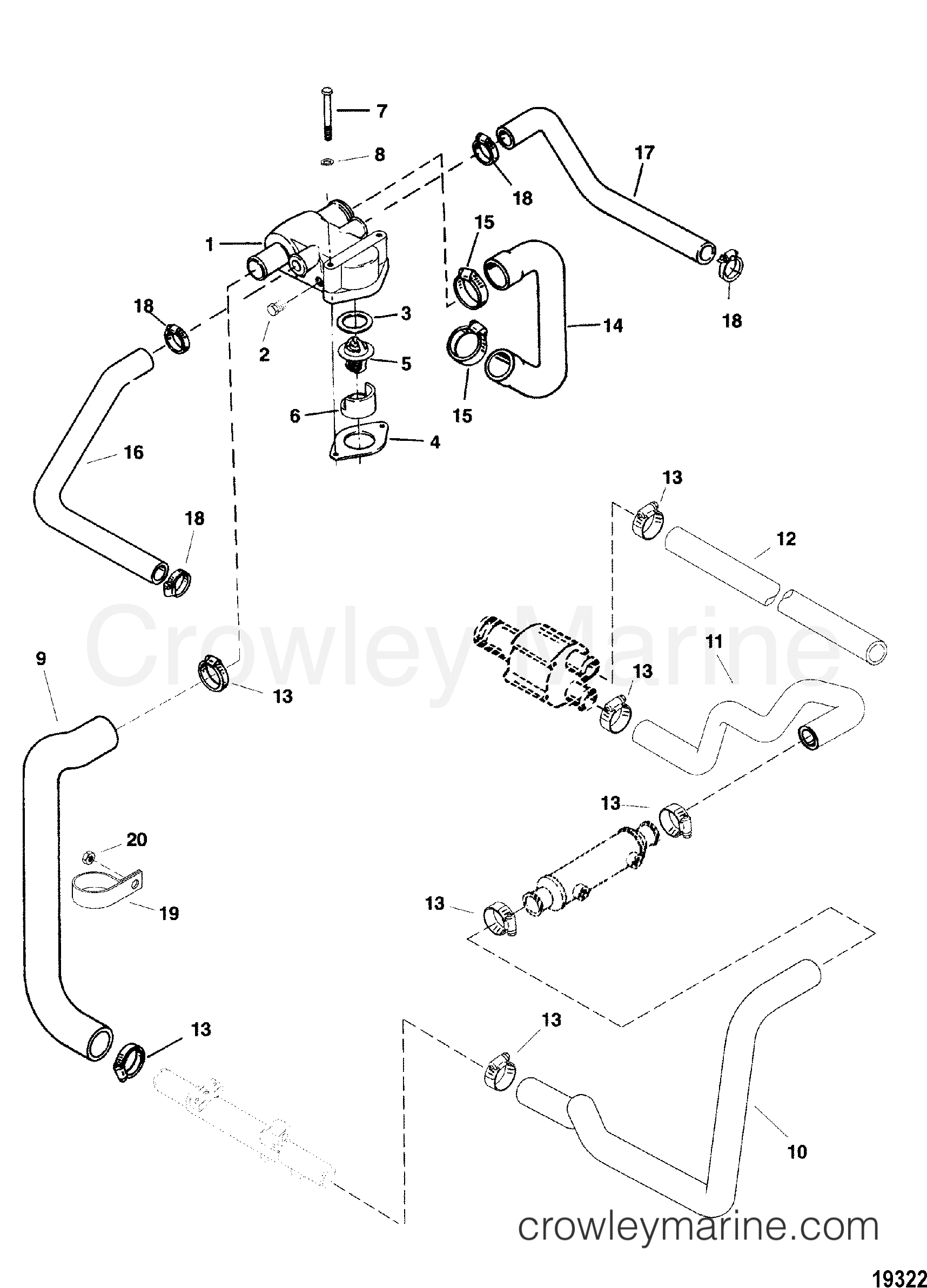 1998 Inboard Engine 350 MAG [MPI] - 3442174LS - STANDARD COOLING SYSTEM