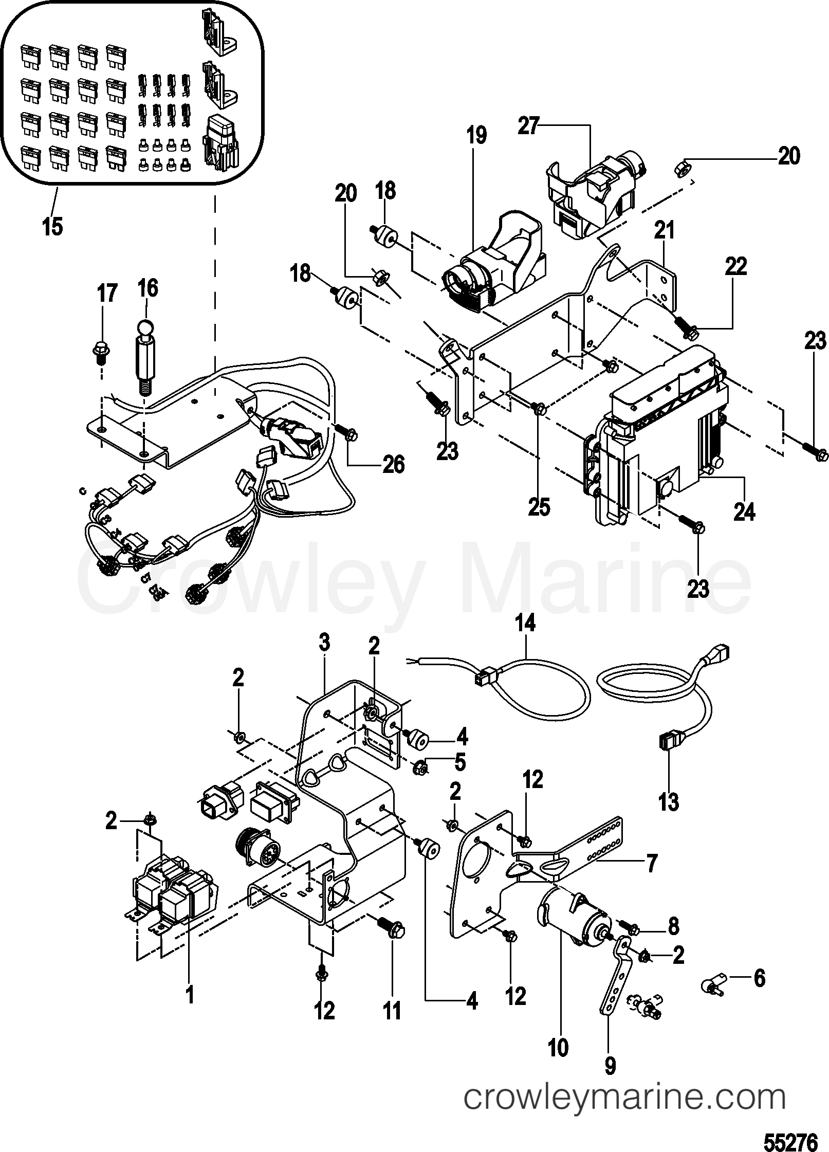 2014 Inboard Engine 2.0L [EI 150] - 30200025U - ELECTRICAL COMPONENTS, CONTROL MODULE AND BRACKETS