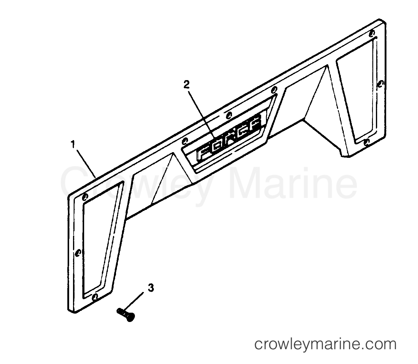 1989 Outboard 85LD - 85LD9B [L-DRIVE] [Force] - TRANSOM SHIELD