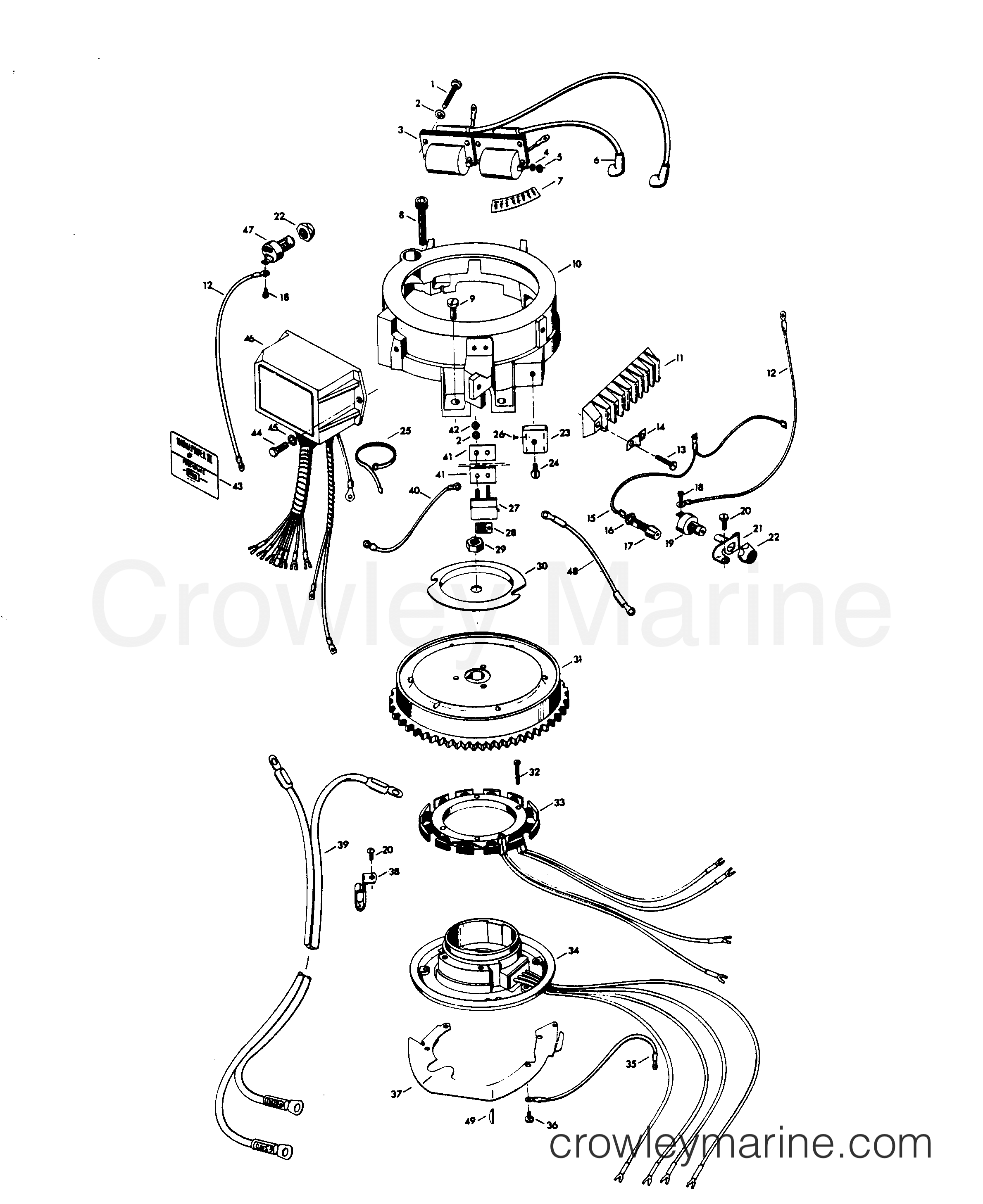 1979 Outboard 15 - H0153B79E - ELECTRICAL COMPONENTS (C-D ALTERNATOR MODELS)