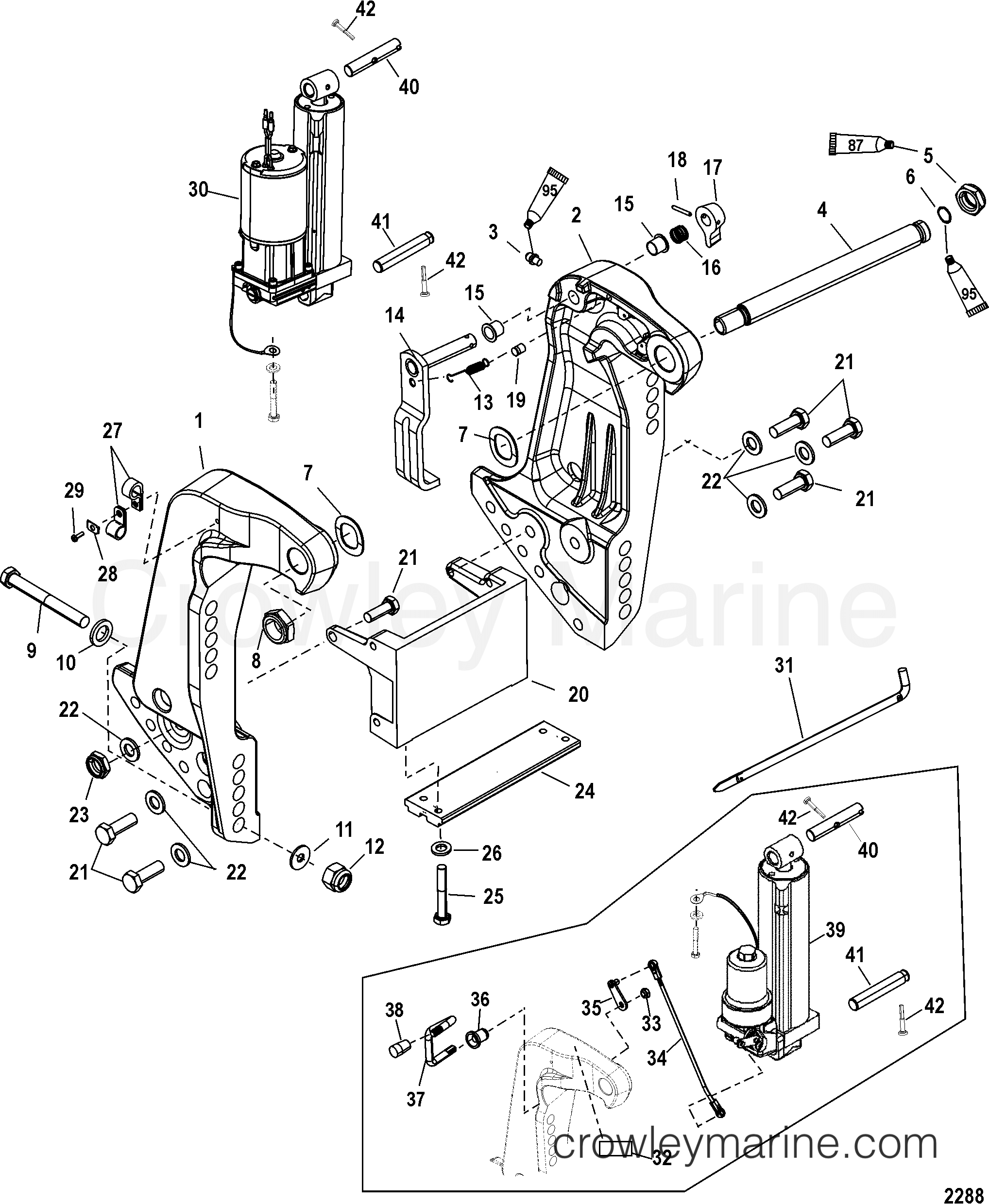 Serial Range Outboard 75 (3 CYL.) - 1B000000 & Up [USA] - TRANSOM BRACKET