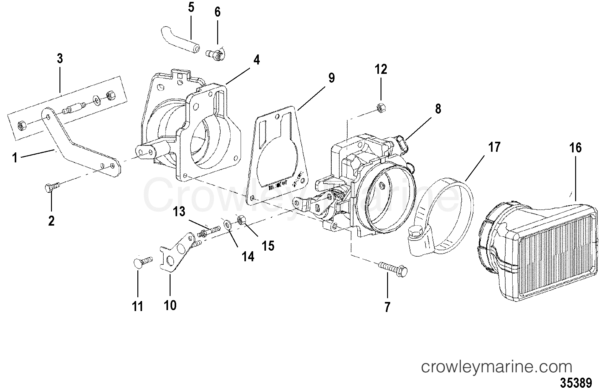 THROTTLE BODY AND LINKAGE - 1998 Inboard Engine 7.4L [MPI] 354648YM1 ...