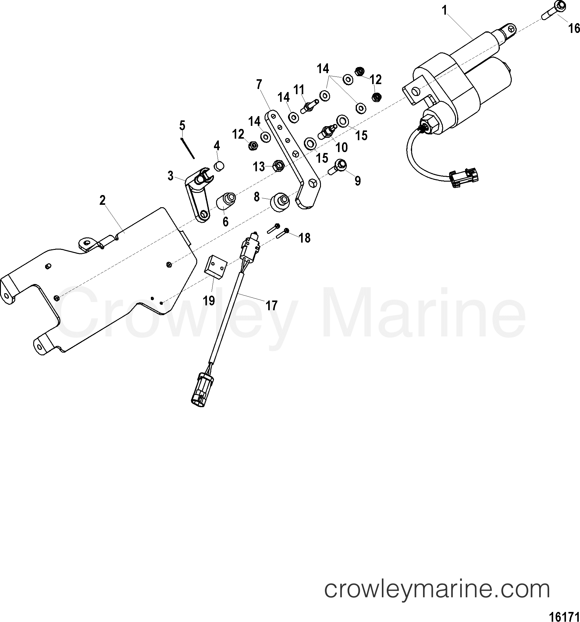 1998 Stern Drive 6.2L [HORIZON] - 4R4232HTT - SHIFT BRACKET(DIGITAL THROTTLE AND SHIFT)