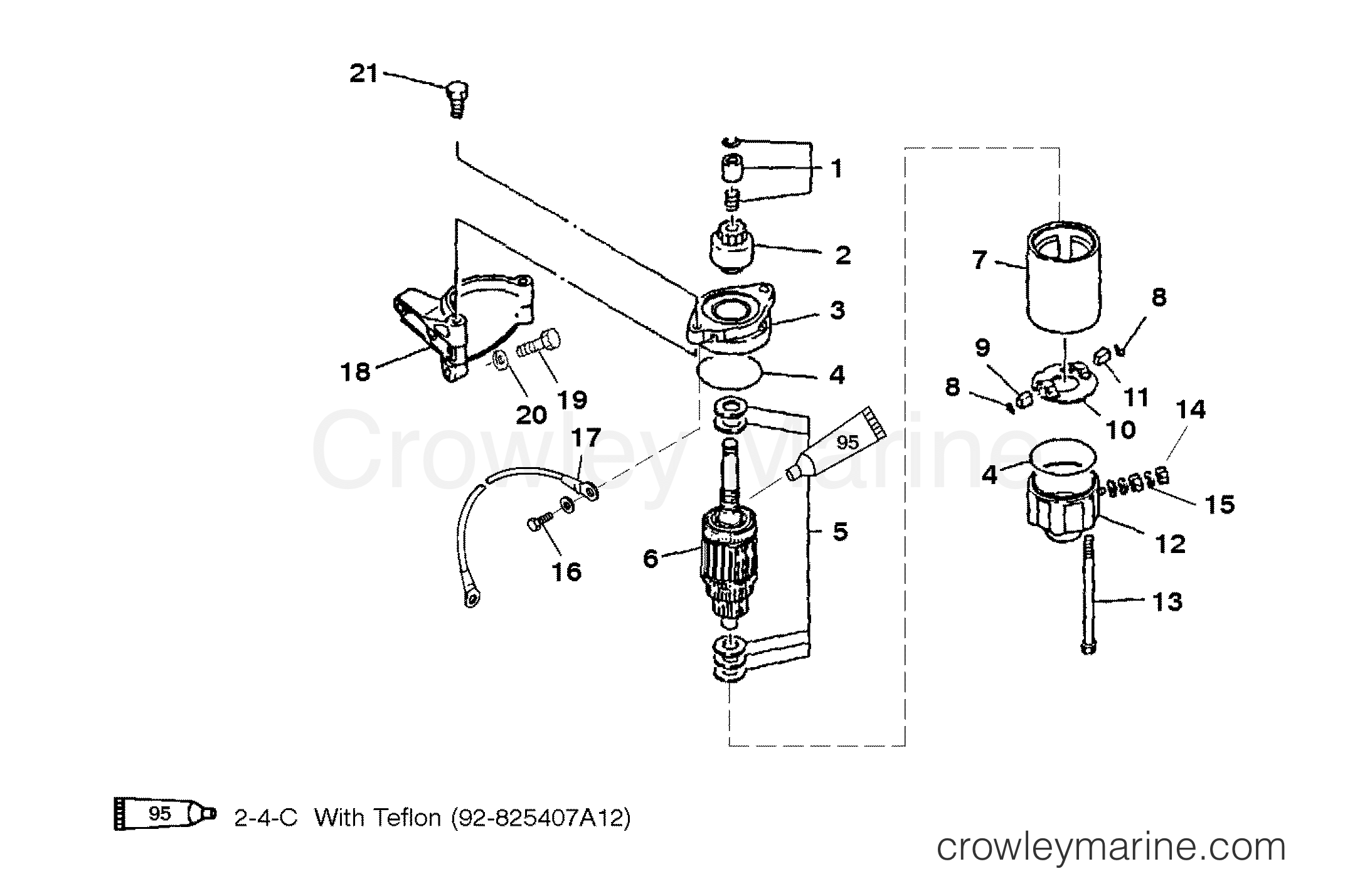 1996 Outboard 8 [MH 4] - 7F08203EF - STARTER MOTOR ASSEMBLY