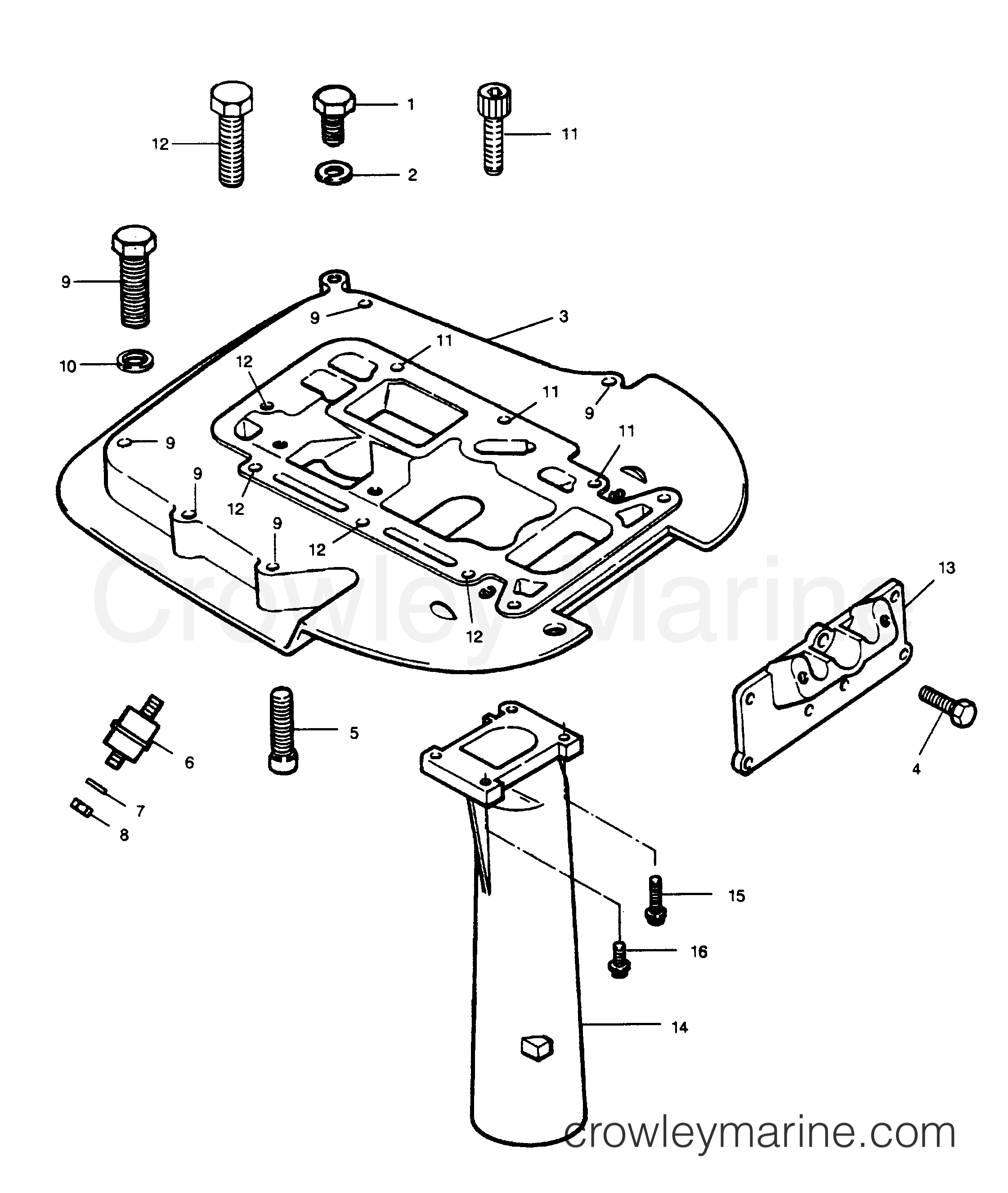 1990 Outboard 50 - 507A90B [Force] - SPACER PLATE