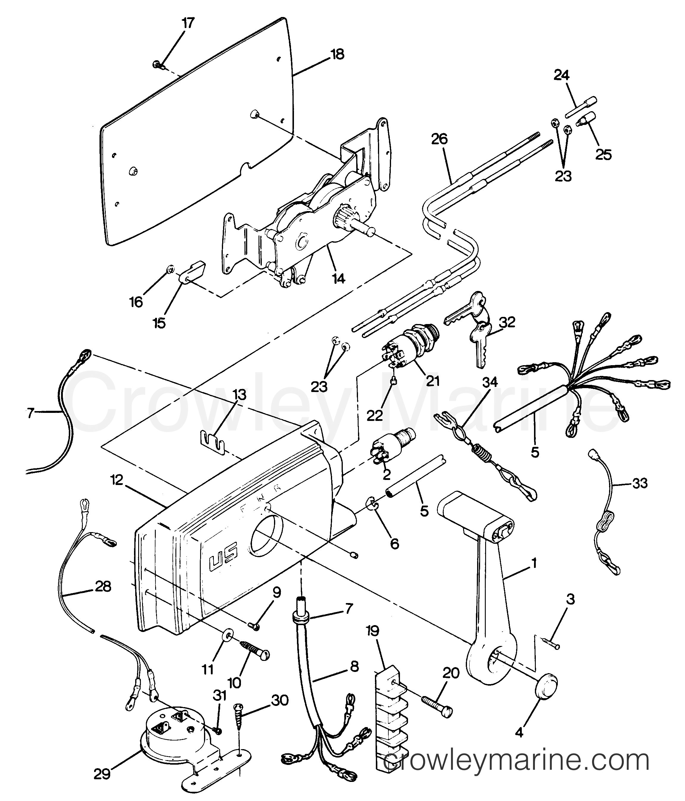 1988 Outboard 85 - 853F8B [Force] - REMOTE CONTROL