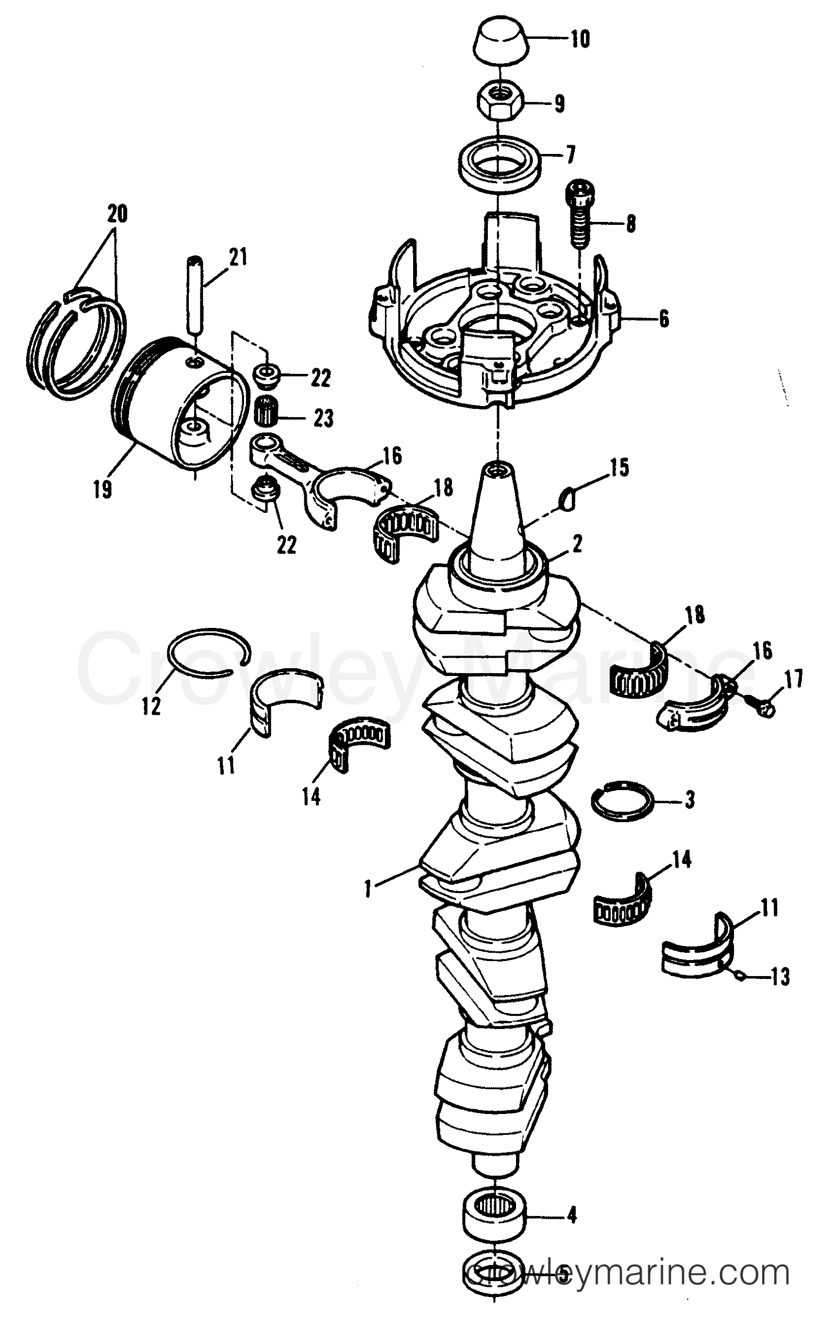 1990 Outboard 150 - H1508A90A [A] - CRANKSHAFT / PISTON