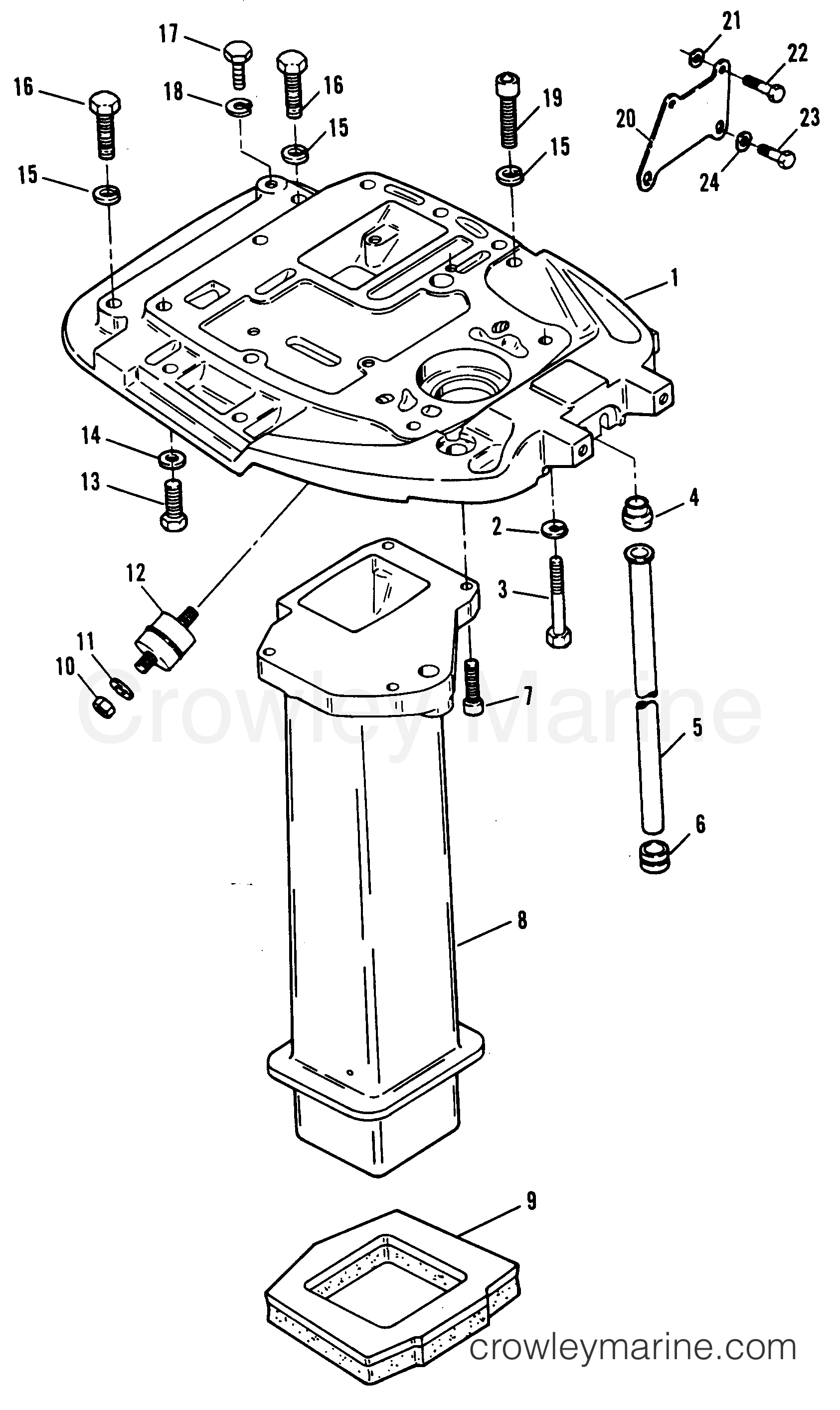 1991 Outboard 70 - H0706E91C [C] - SPACER PLATE (91C THRU 92C )
