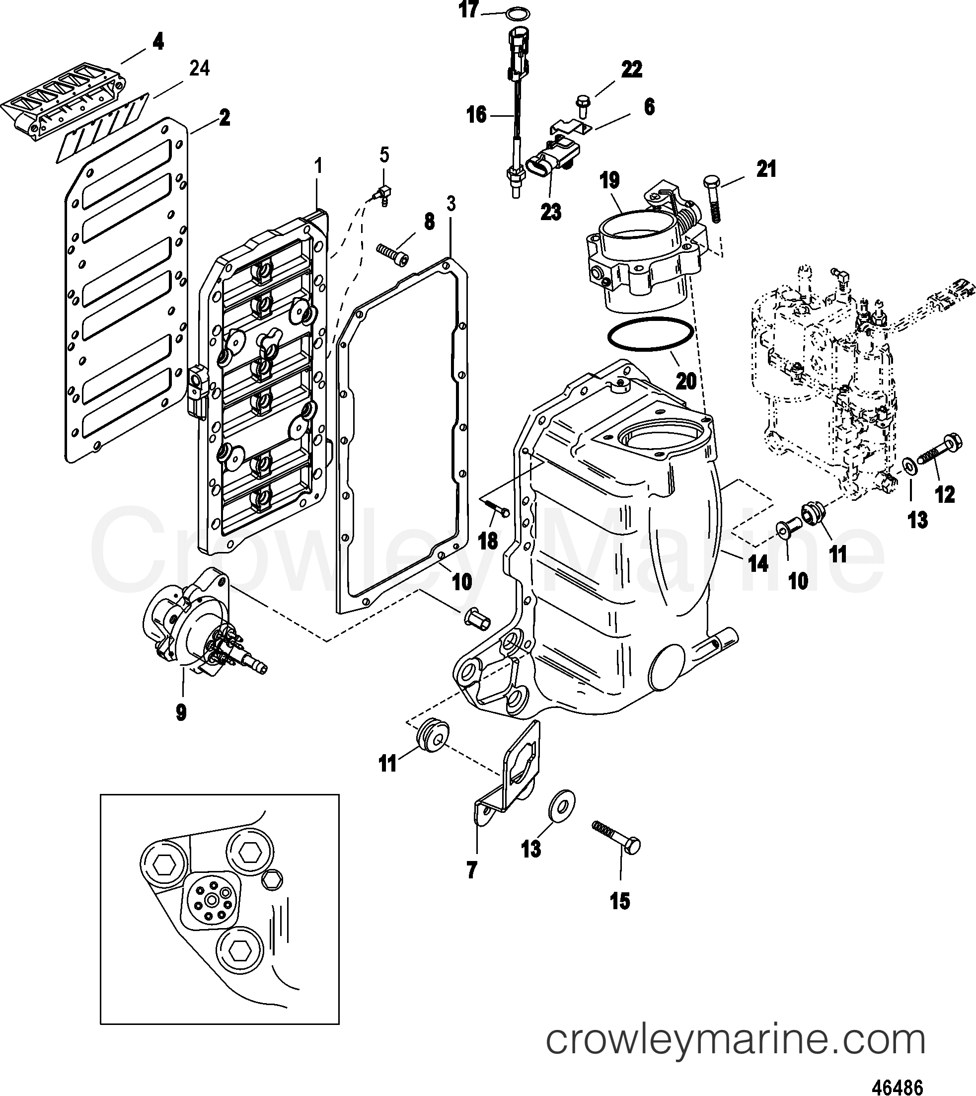 Serial Range Race Outboard 200XS DFI (2.5L) ROS - 1E050852 & Up - AIR HANDLER COMPONENTS