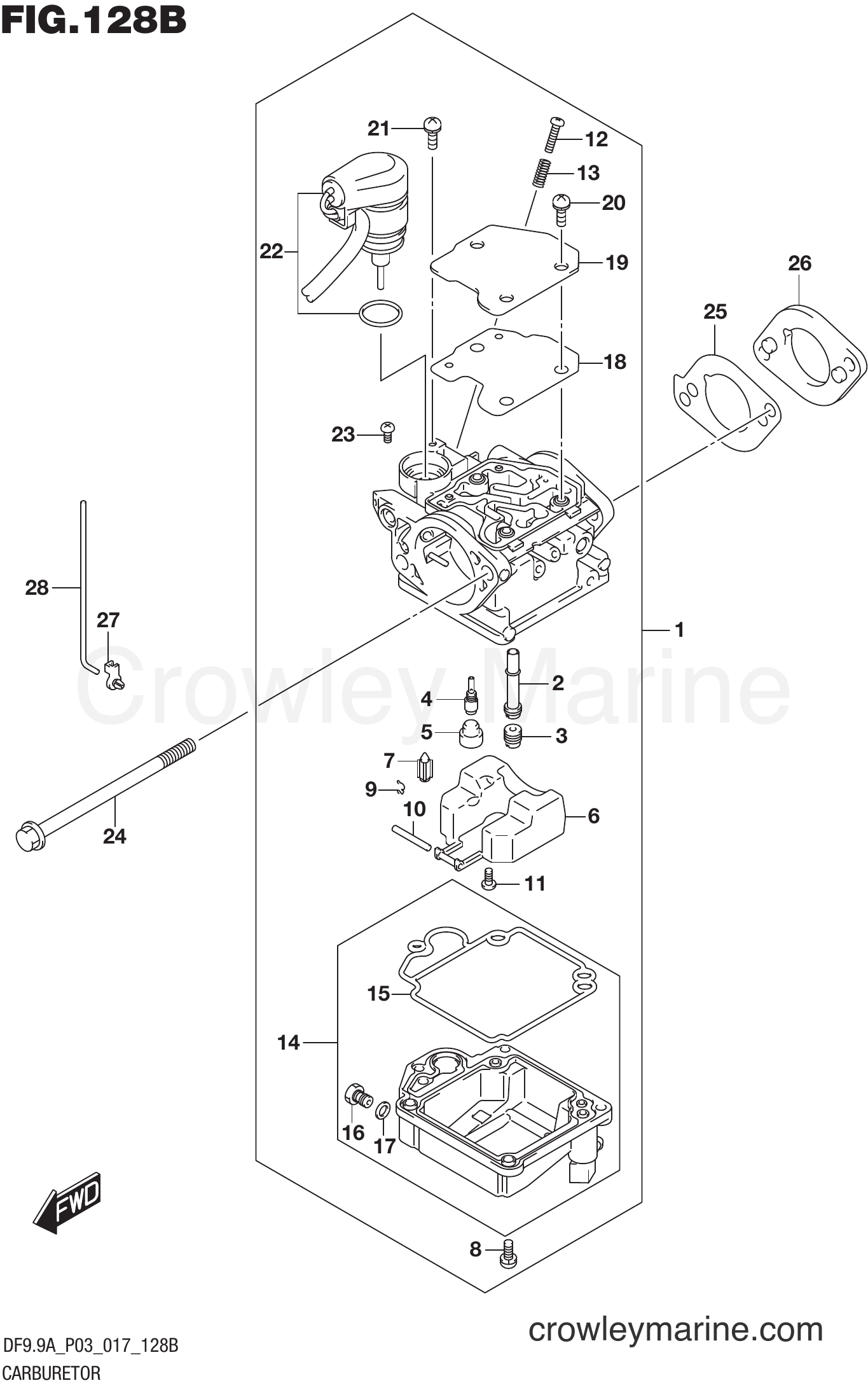 Suzuki Marine DF9.9AR 710001~ - CARBURETOR (DF8AR P03)