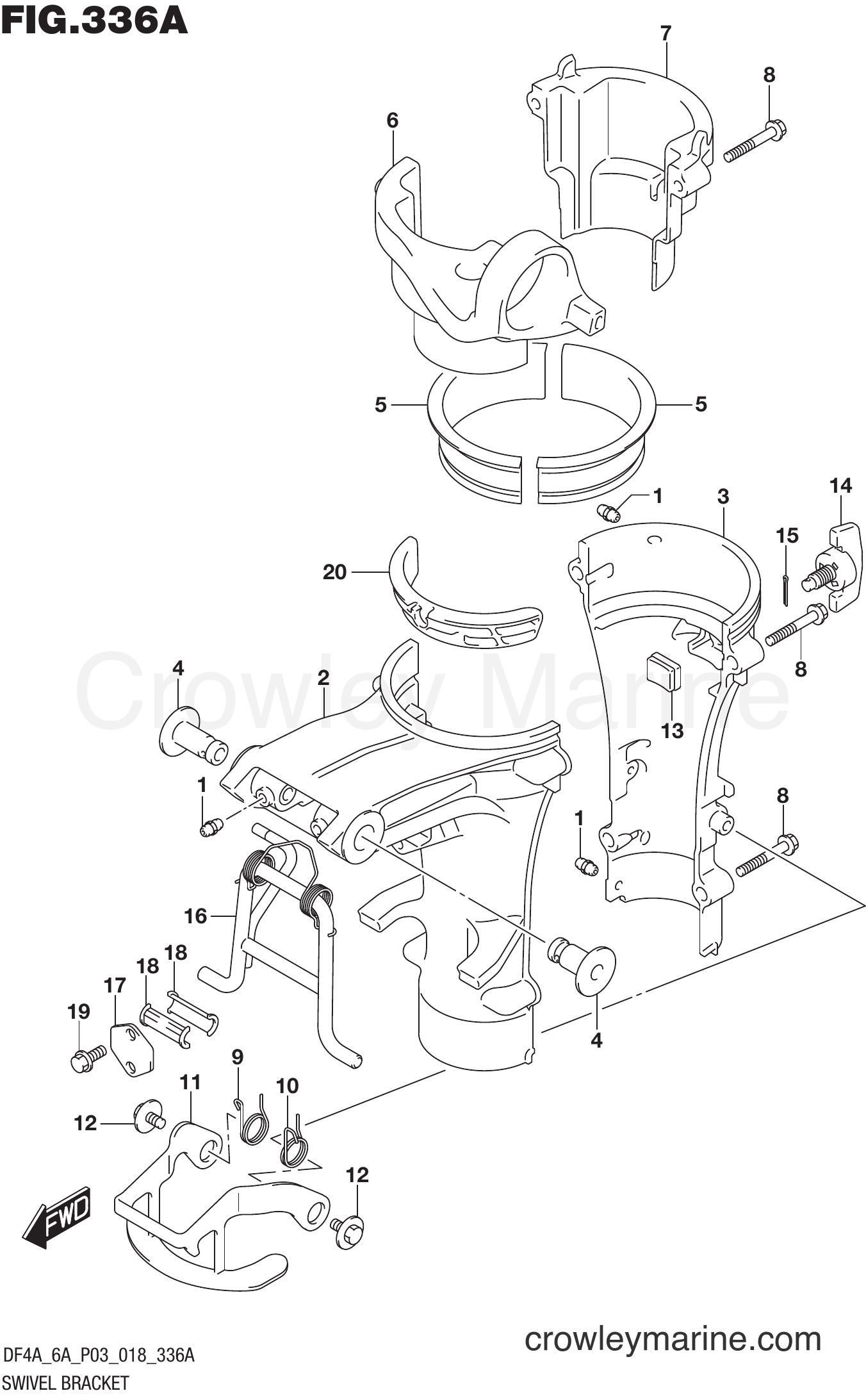Suzuki Marine DF6A 810001~ - SWIVEL BRACKET