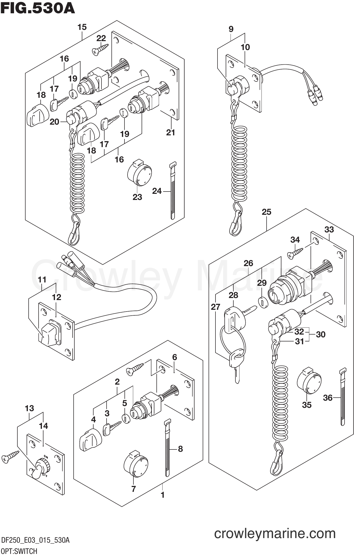 Suzuki Marine DF250ST 51001~ - OPT:SWITCH