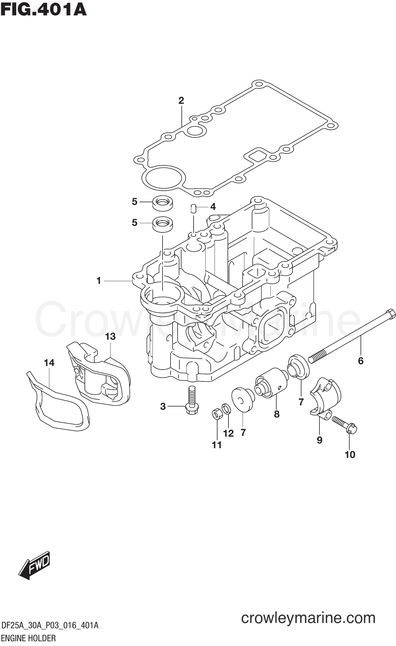Suzuki Marine DF25A 610001~ - ENGINE HOLDER