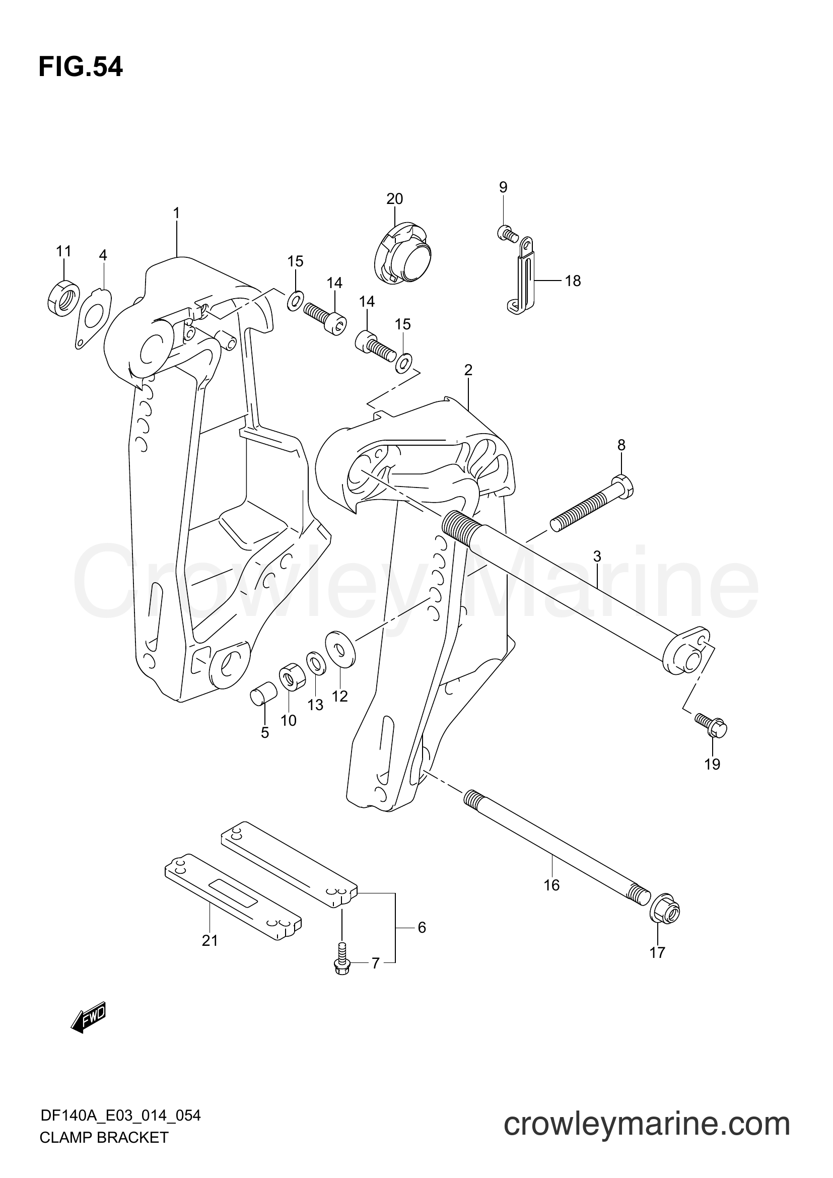 Suzuki Marine DF140AZ 410001~ - CLAMP BRACKET (DF140AT E03)