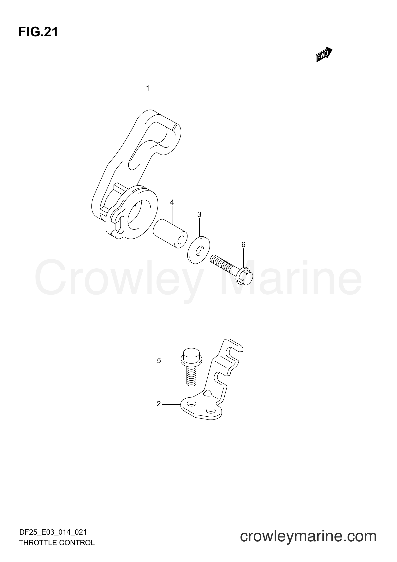 Suzuki Marine DF25 02503F-410001~ - THROTTLE CONTROL (DF25Q E03)