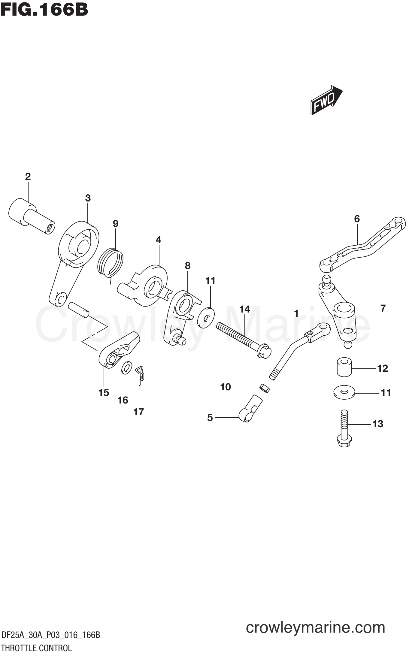 Suzuki Marine DF25A 610001~ - THROTTLE CONTROL (DF25AR P03)