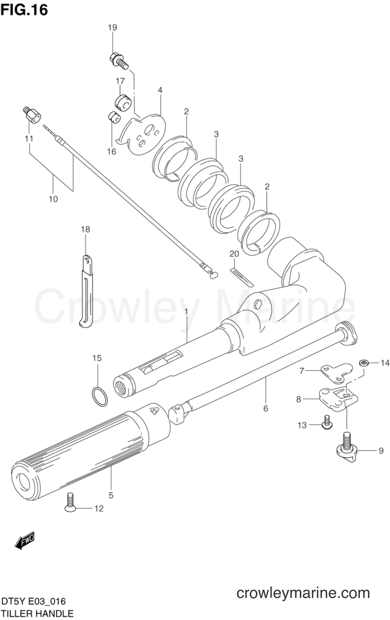 Suzuki Marine DT5Y - TILLER HANDLE