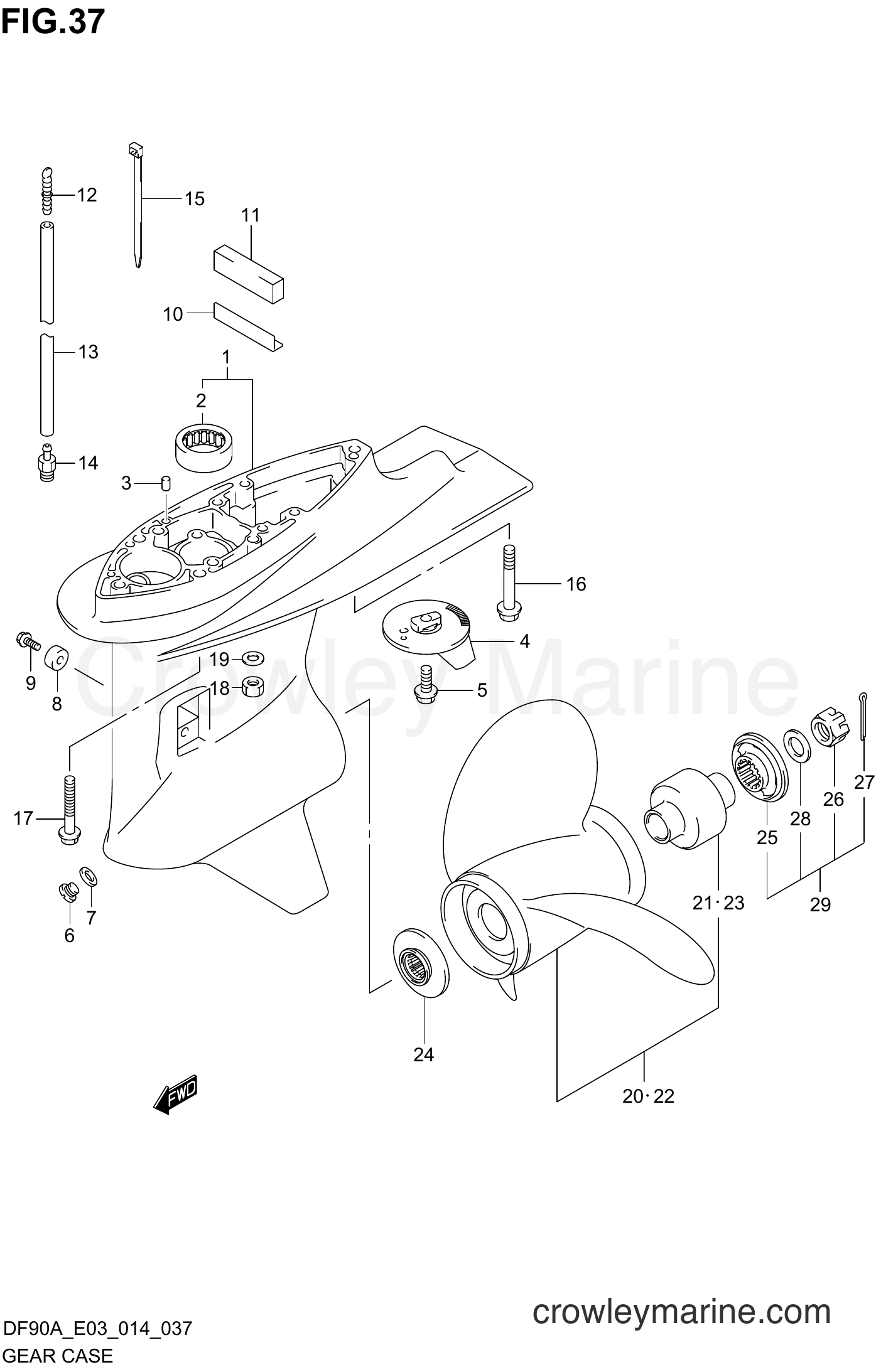Suzuki Marine DF70A 410001~ - GEAR CASE