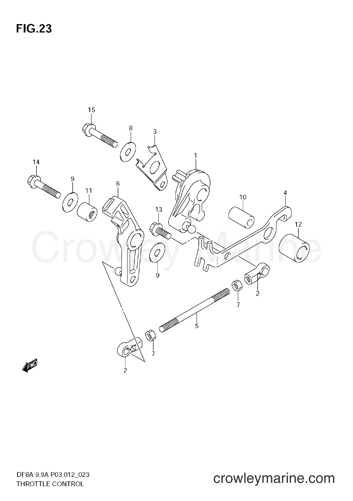Suzuki Marine DF9.9A 00994F-210001~ - THROTTLE CONTROL (DF9,9A)