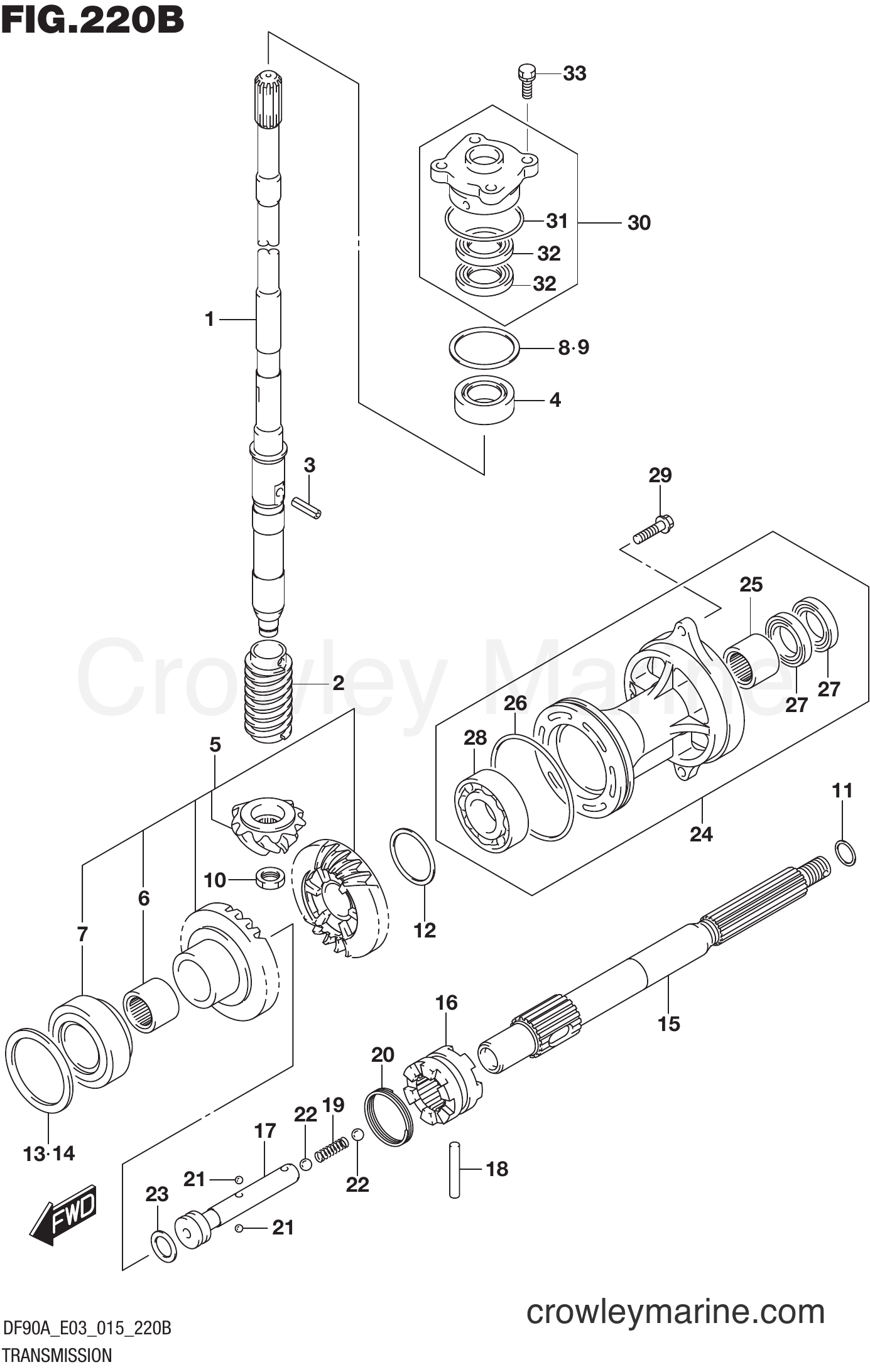 Suzuki Marine DF70AT 510001 - TRANSMISSION (DF80A E03)