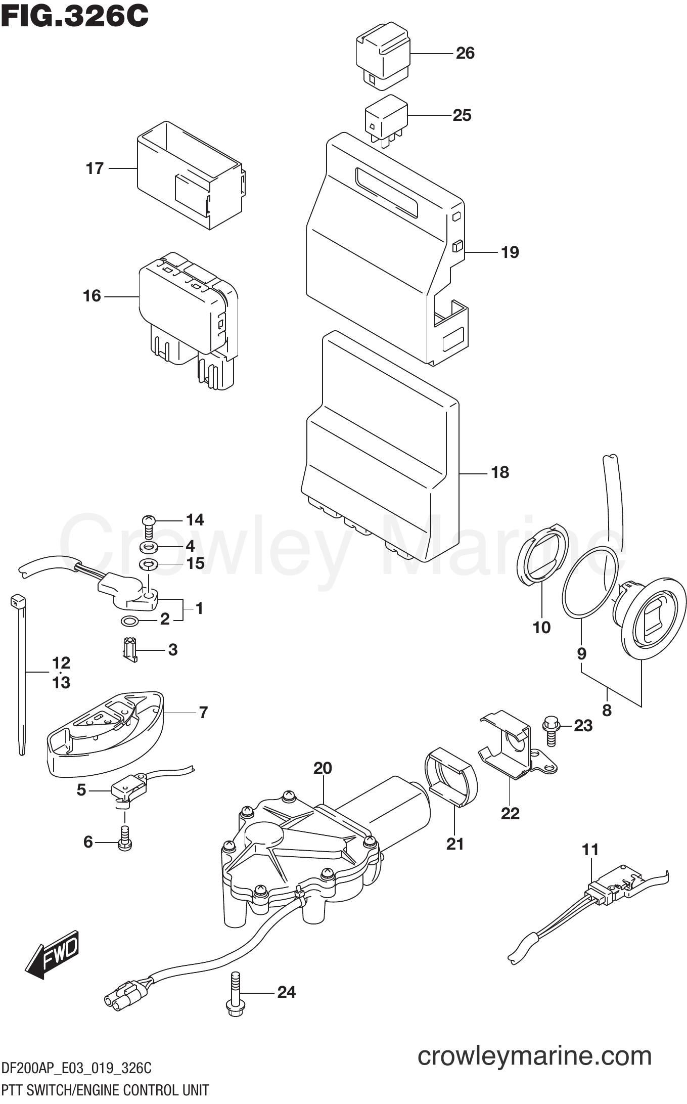 Suzuki Marine DF150AP 910001~ - PTT SWITCH/ENGINE CONTROL UNIT (DF200AP)