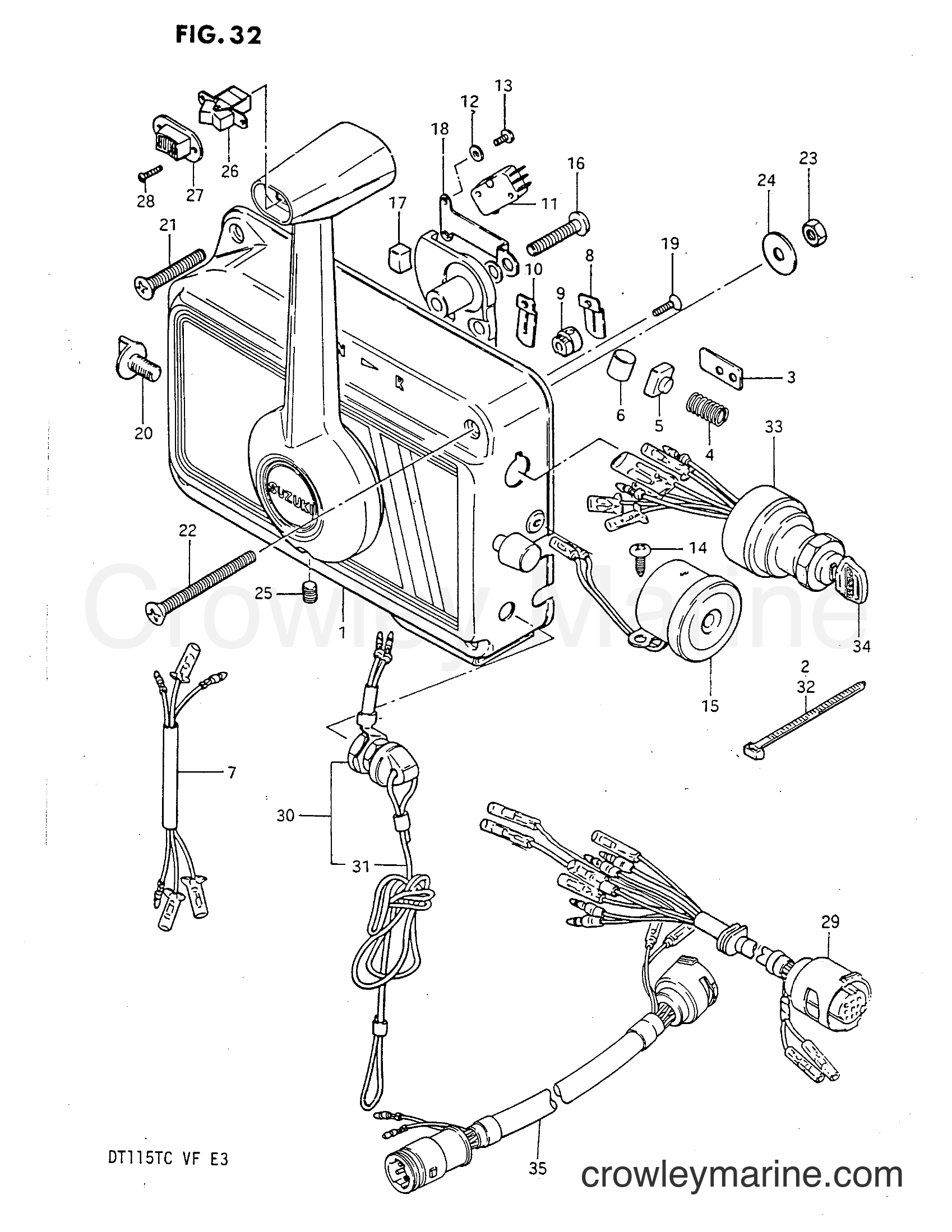 1983 Two-Stroke Outboard 115 - DT115 - REMOTE CONTROL (1)
