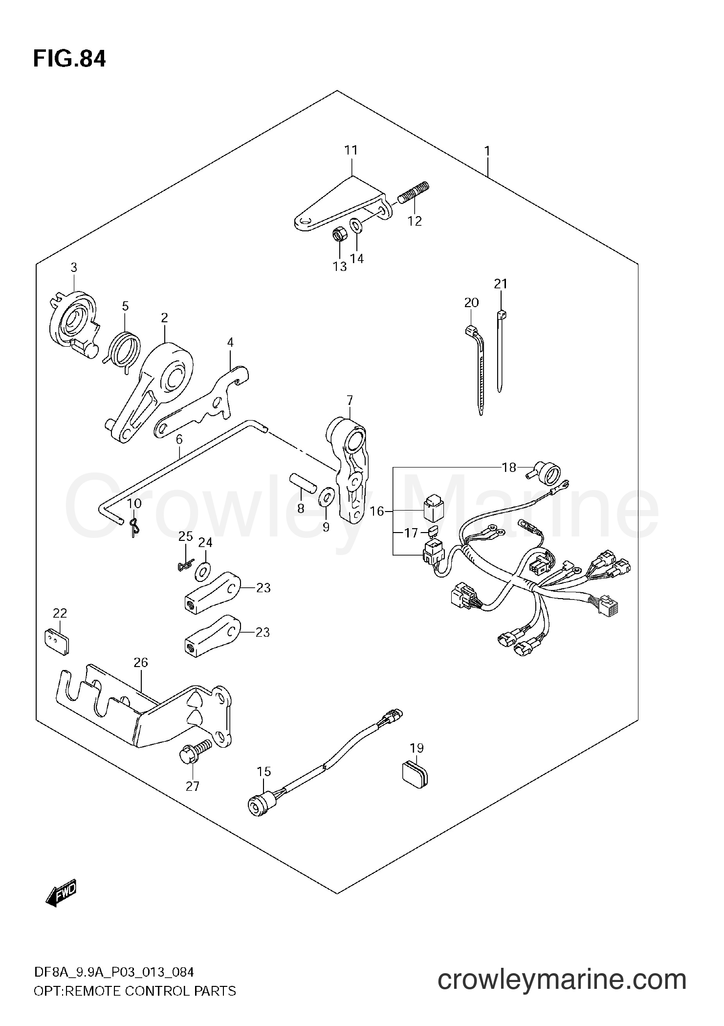 Suzuki Marine DF8A 310001~ - OPT:REMOTE CONTROL PARTS (DF8A E03)